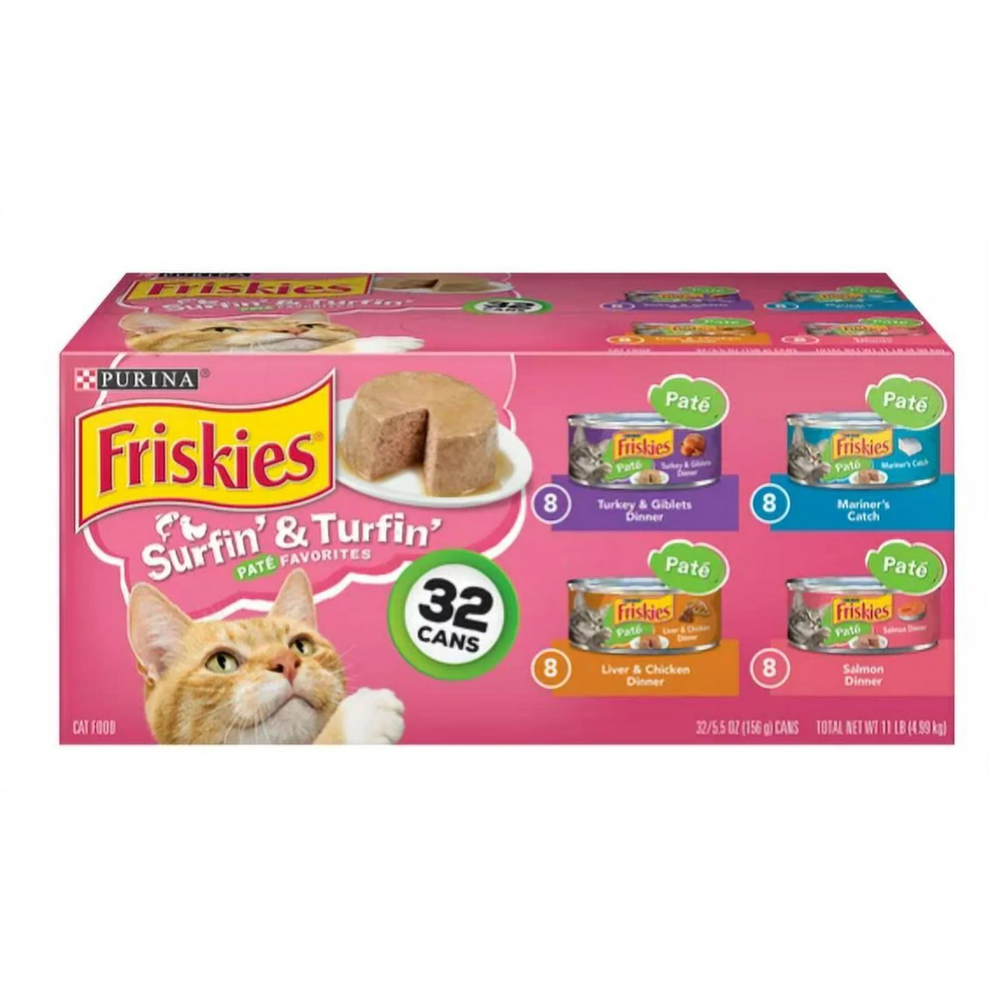 Purina Friskies Classic Pate Surfin' & Turfin' Favorites Cat Food, Variety Pack