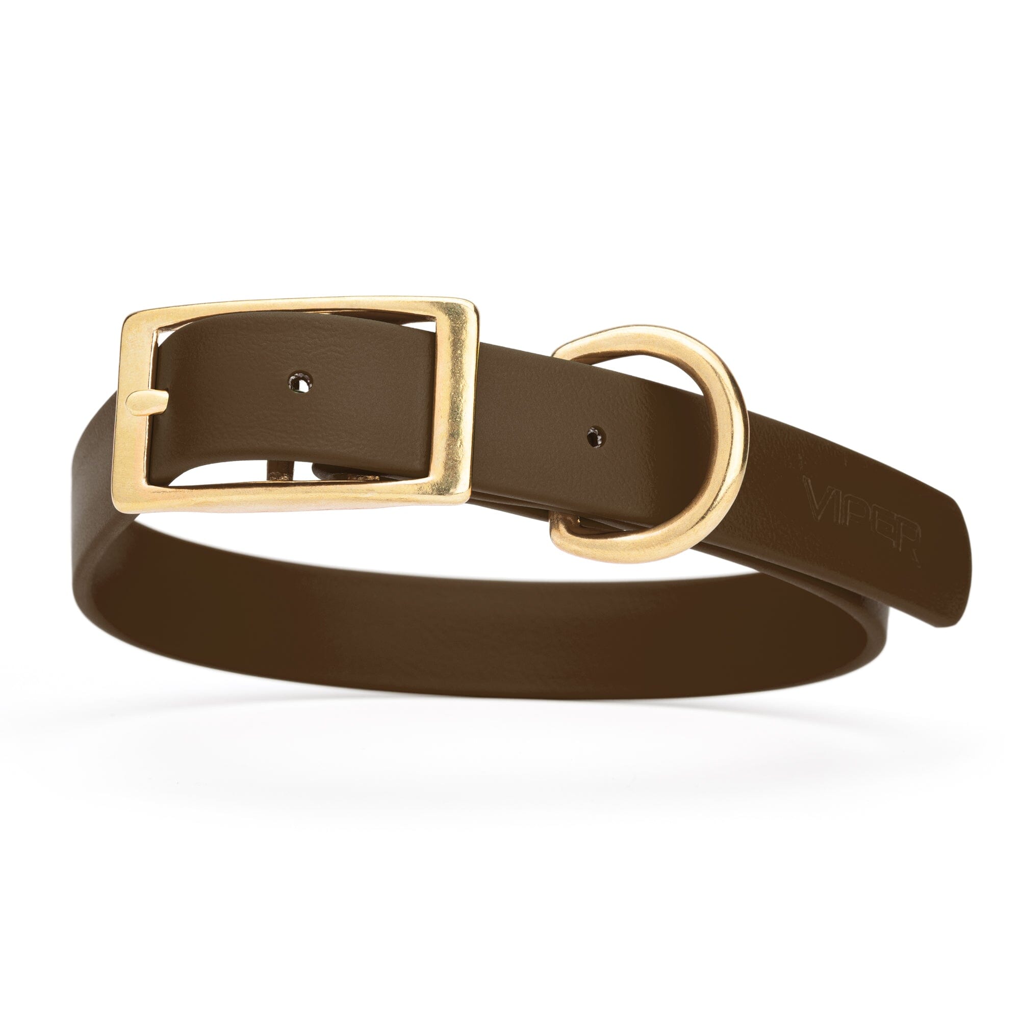 Viper Biothane Waterproof Dog Collar - Brass Hardware - Size L (18