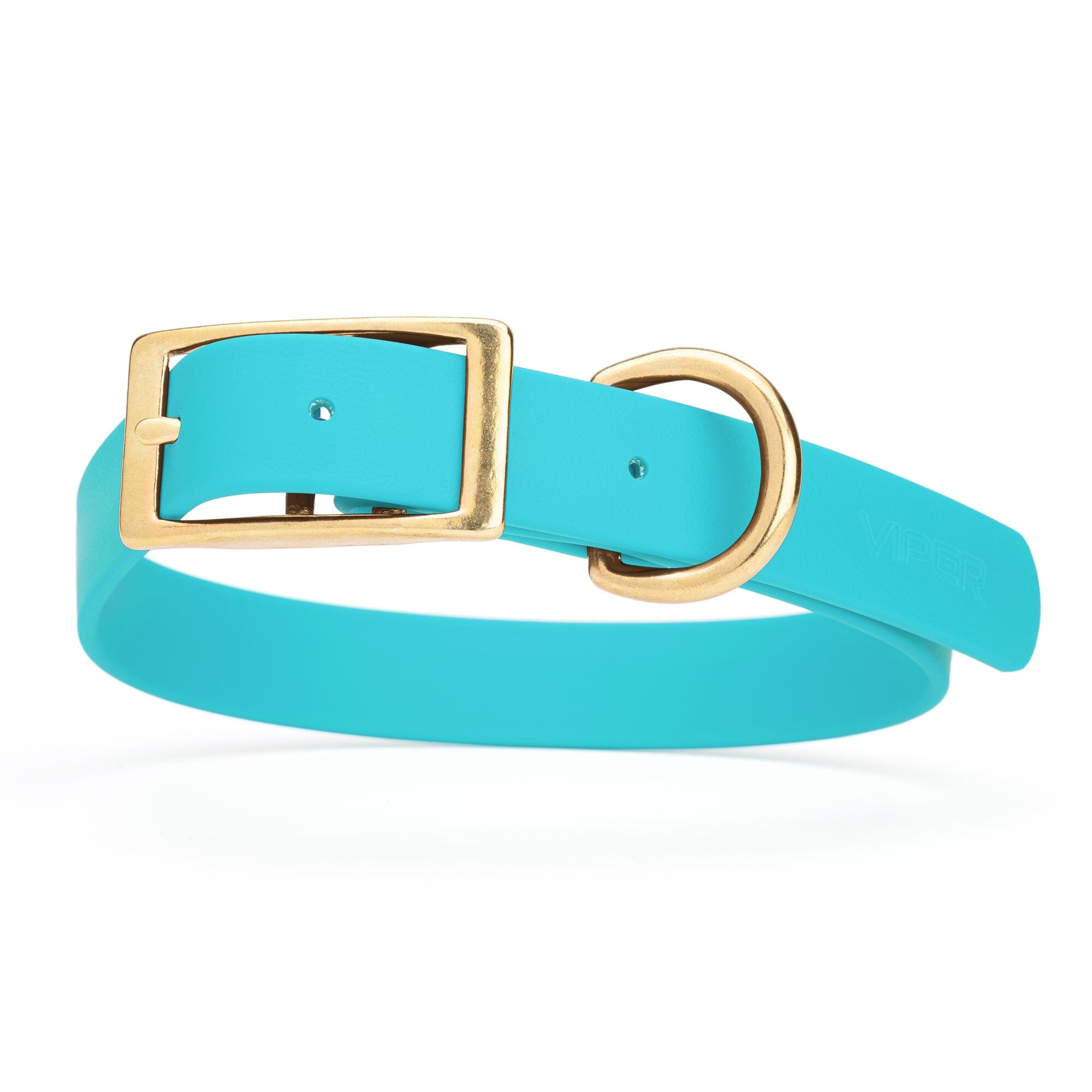 Viper Biothane Waterproof Dog Collar - Brass Hardware - Size L (18" - 22")