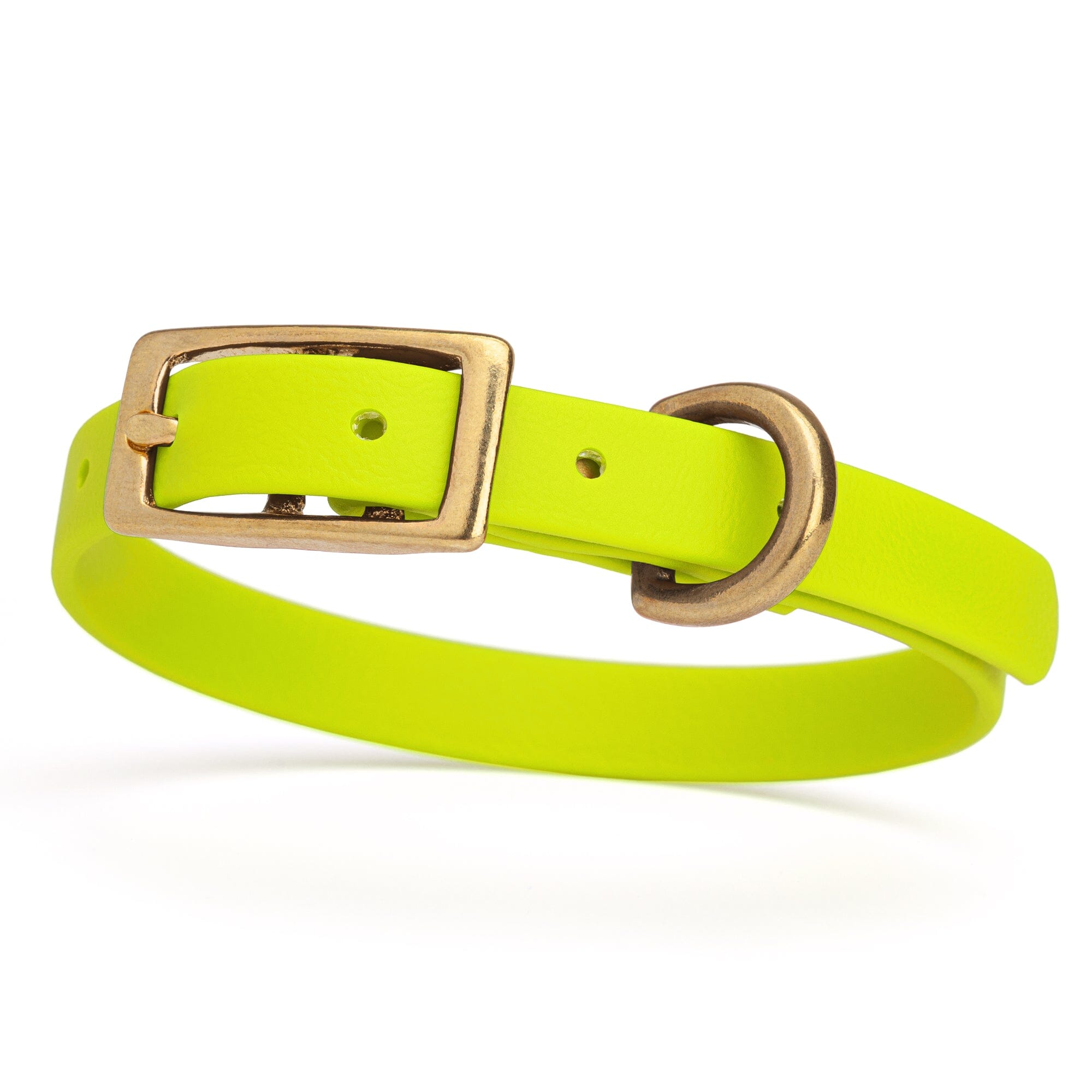 Viper Biothane Waterproof Dog Collar - Brass Hardware - Size XS (9