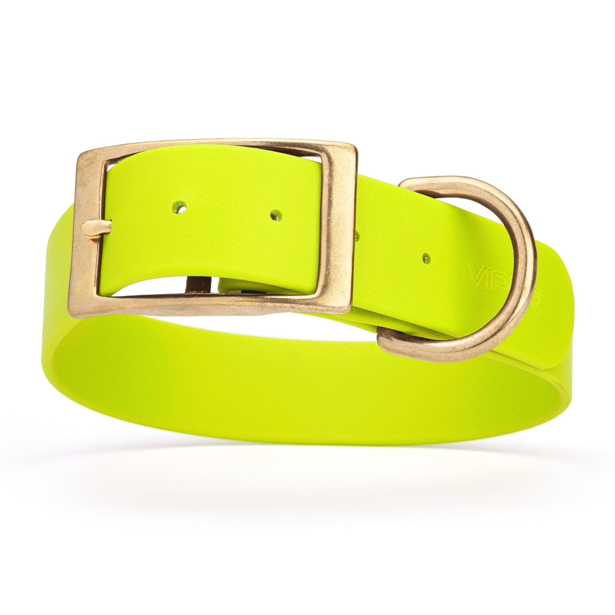 Viper Biothane Waterproof Dog Collar - Brass Hardware - 1.5in Wide - Size XL (20" - 24")