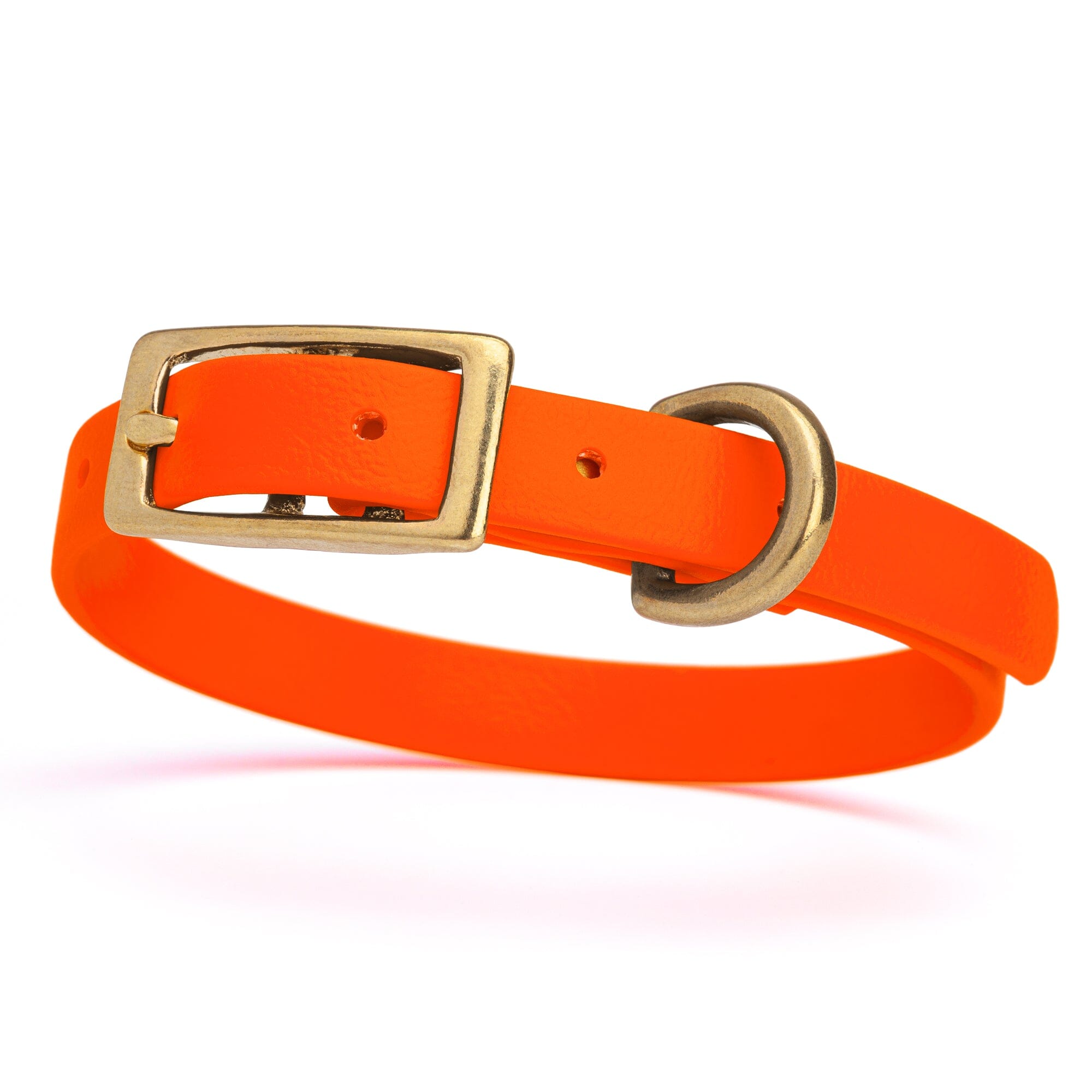 Viper Biothane Waterproof Dog Collar - Brass Hardware - Size XS (9