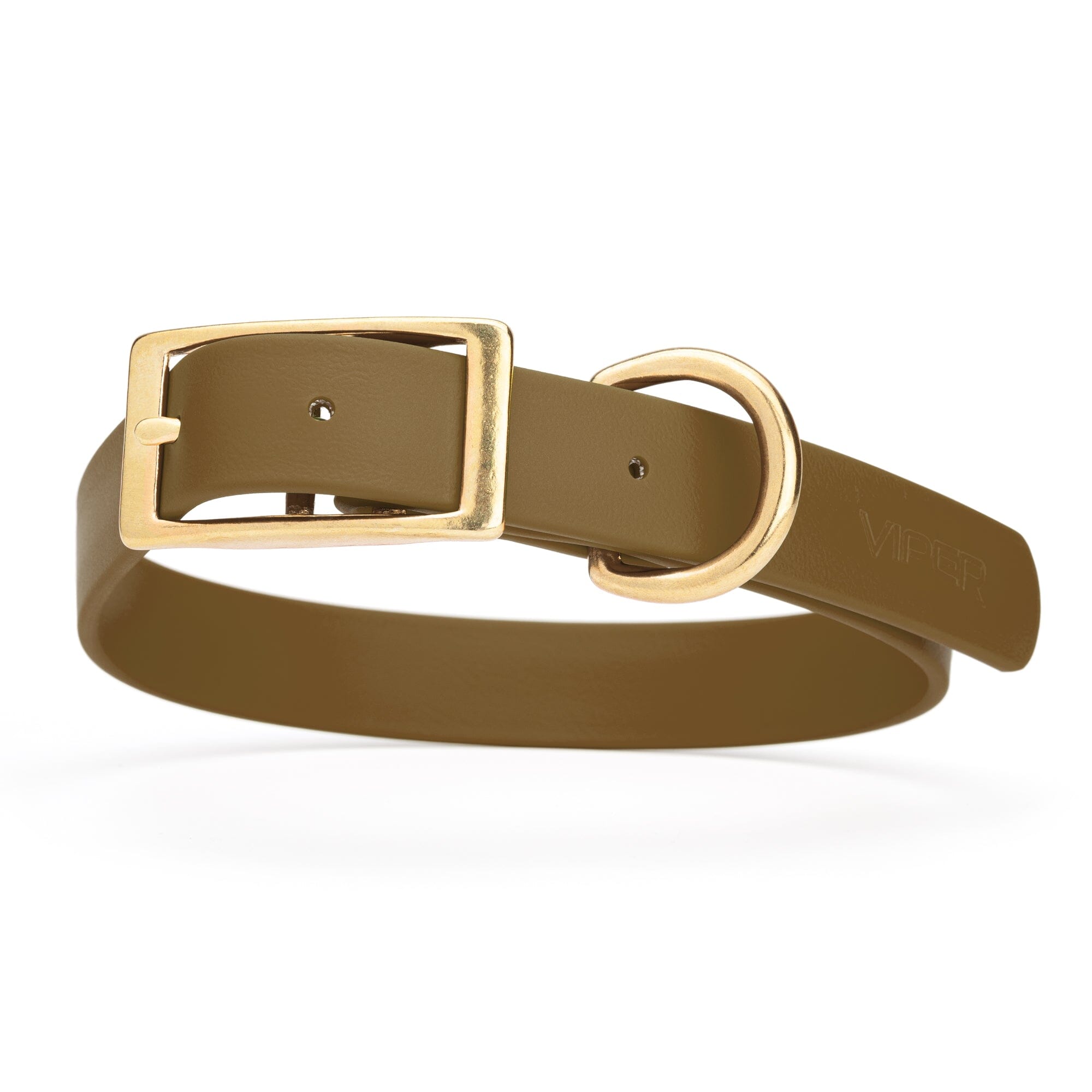 Viper Biothane Waterproof Dog Collar - Brass Hardware - Size L (18