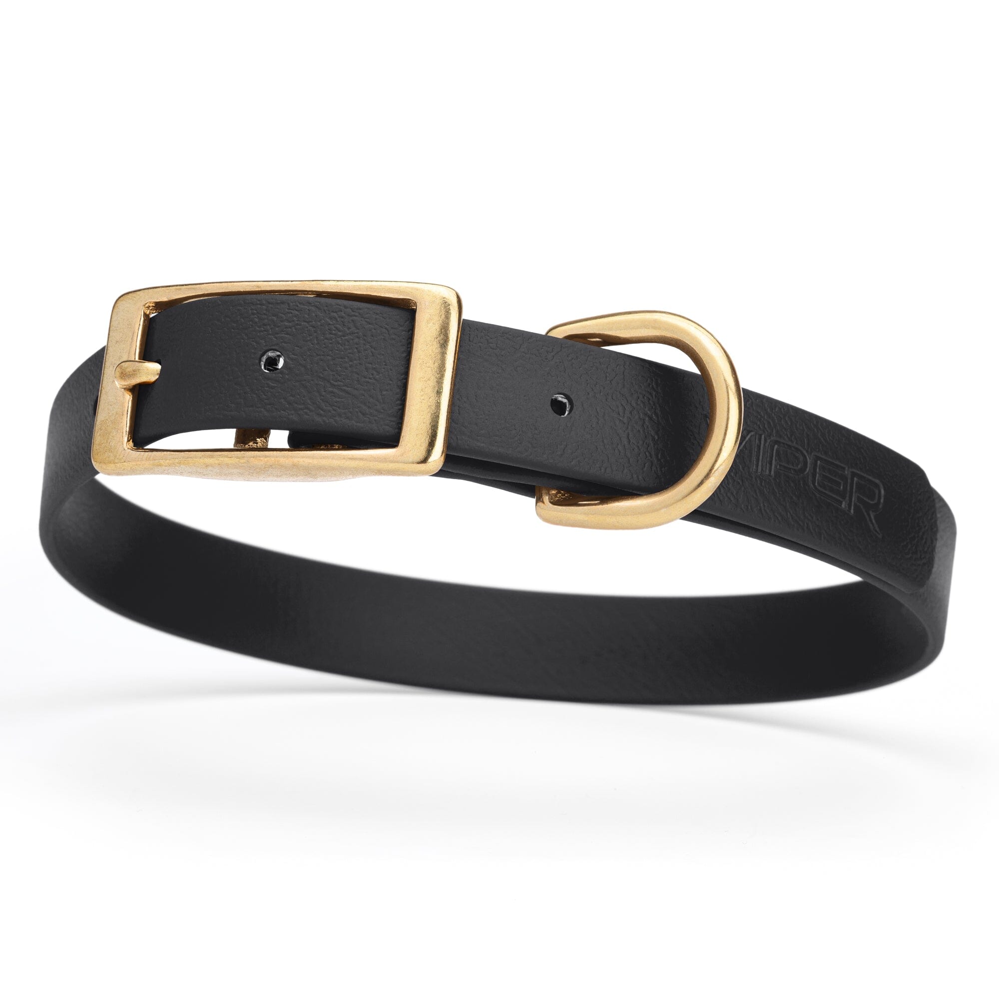 Viper Biothane Waterproof Dog Collar - Brass Hardware - Size M (15