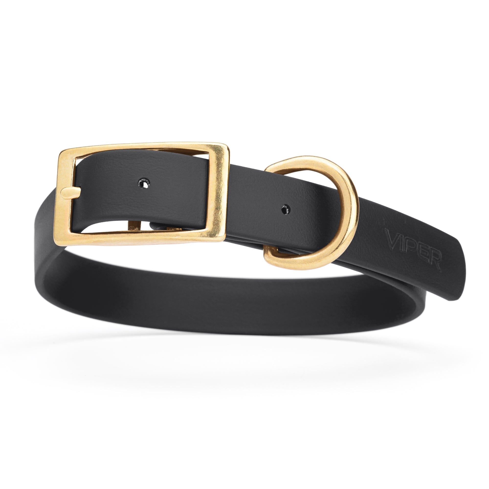 Viper Biothane Waterproof Dog Collar - Brass Hardware - Size XL (22" - 25")