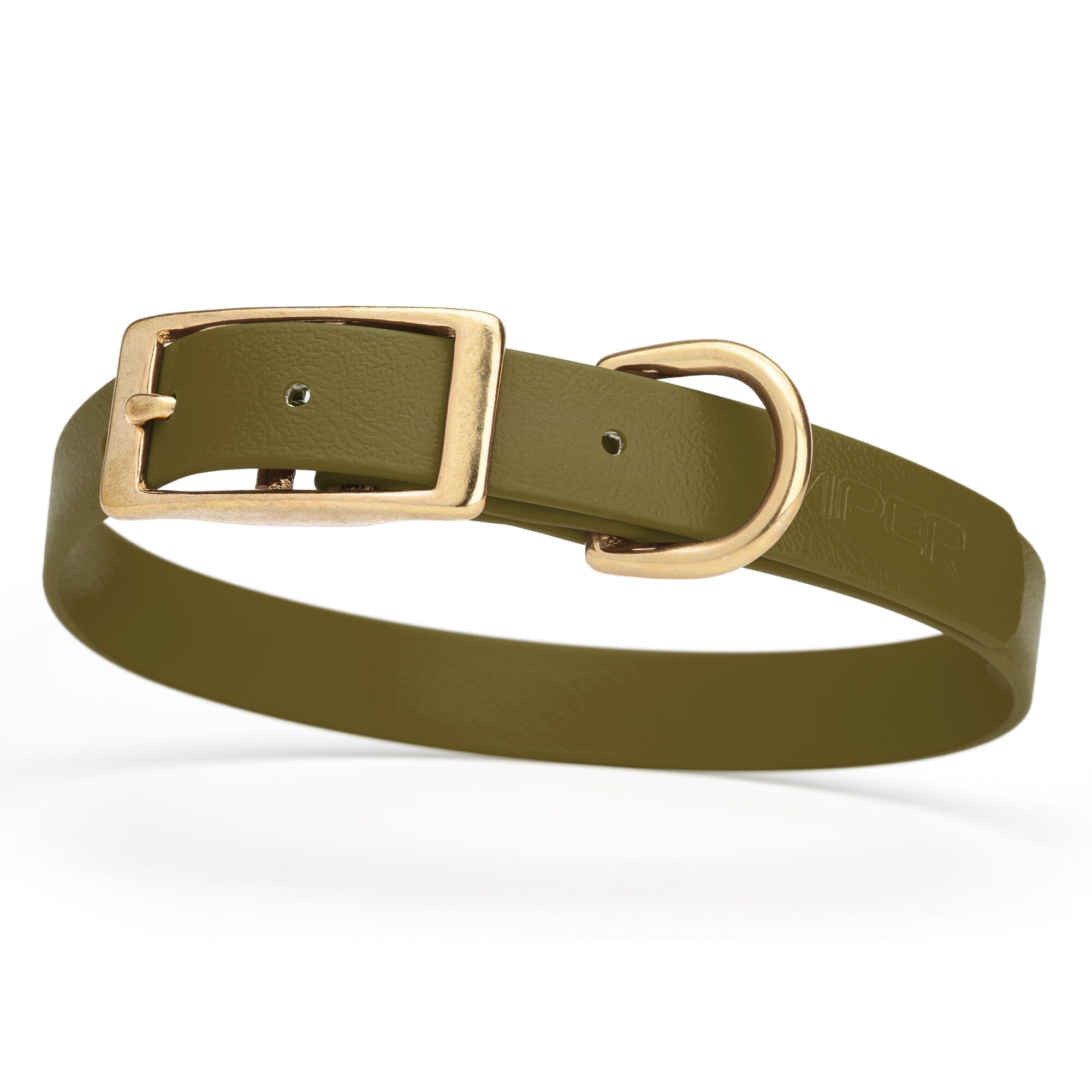 Viper Biothane Waterproof Dog Collar - Brass Hardware - Size M (15