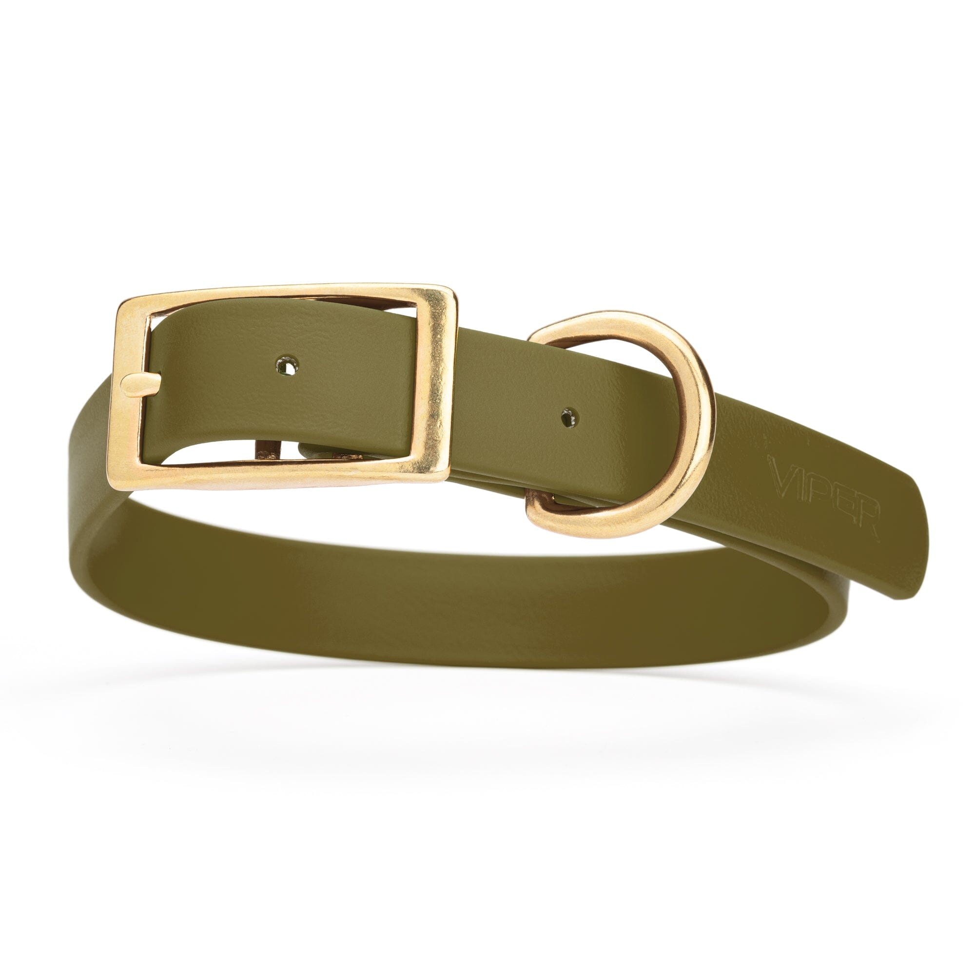 Viper Biothane Waterproof Dog Collar - Brass Hardware - Size L (18