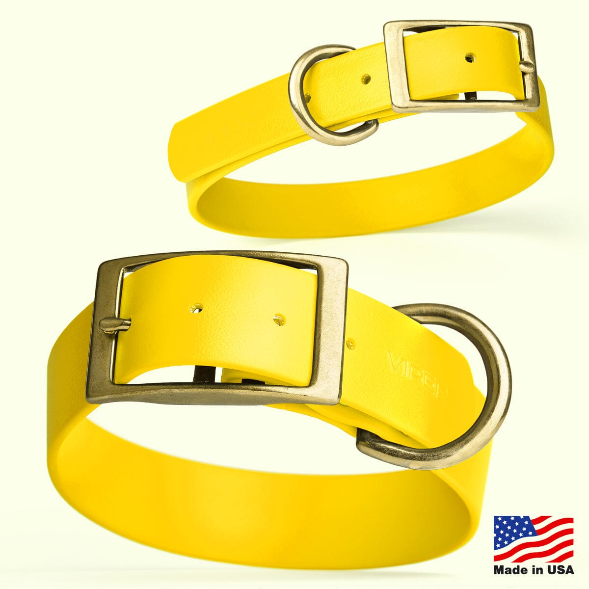 Viper Biothane Waterproof Dog Collar - Brass Hardware - Size L (18" - 22")