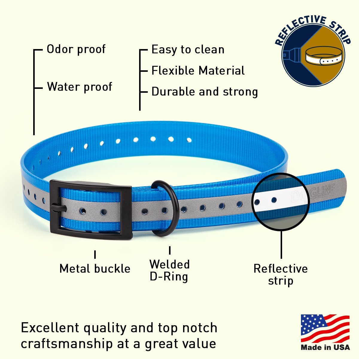 Biothane E-Collar Replacement Reflective Strap