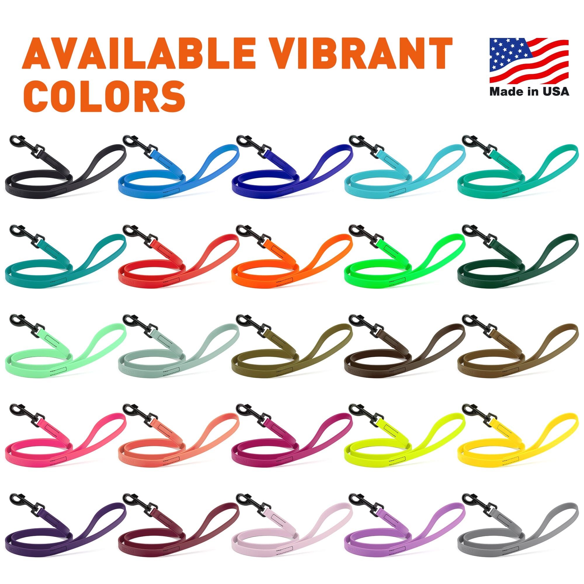 Biothane Waterproof Dog Leash 6 ft