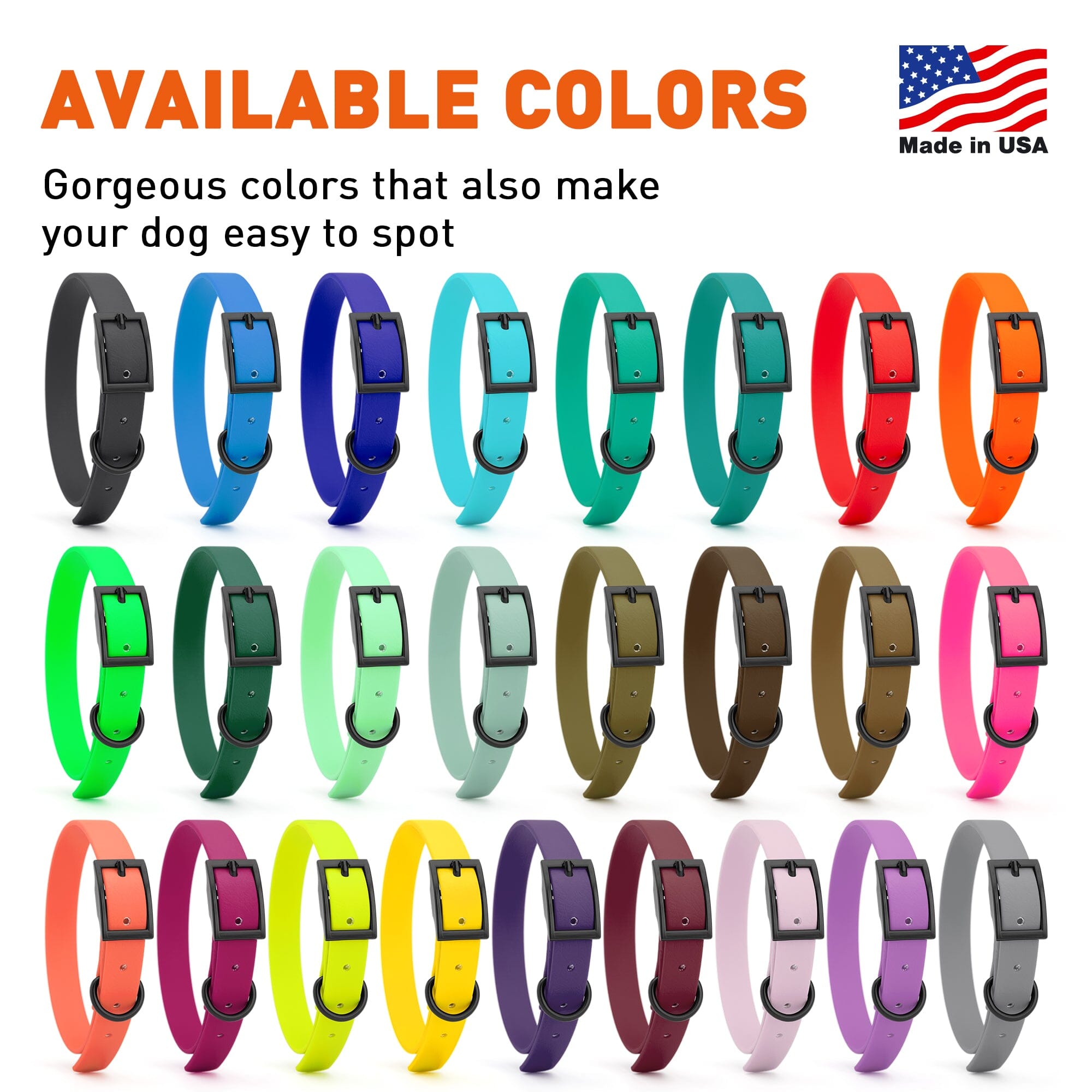 Biothane Waterproof Dog Collar - Small (12 to 15 inches)