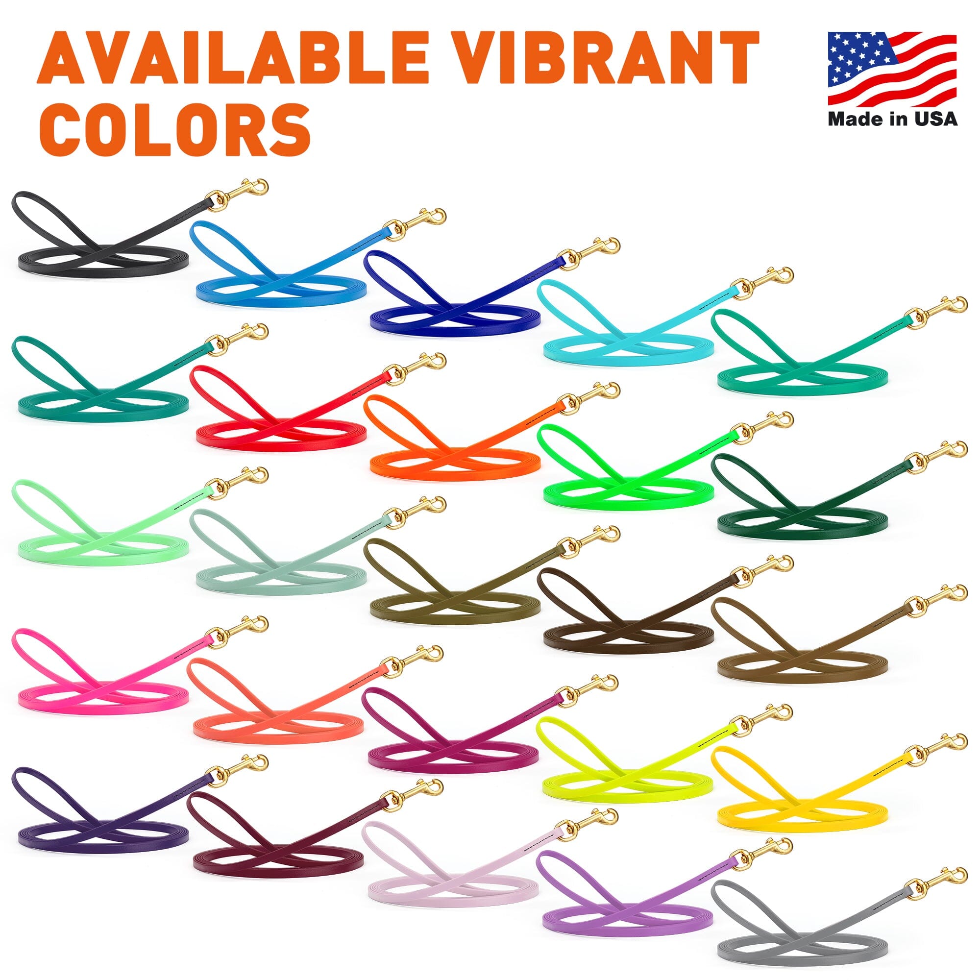 Viper Biothane Long Line 20 ft Lead with Brass Hardware