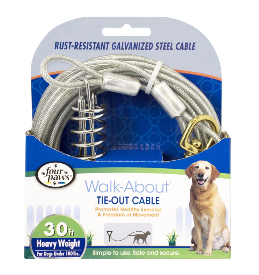 Four Paws Walk-About Tie-Out Cable Heavy Weight