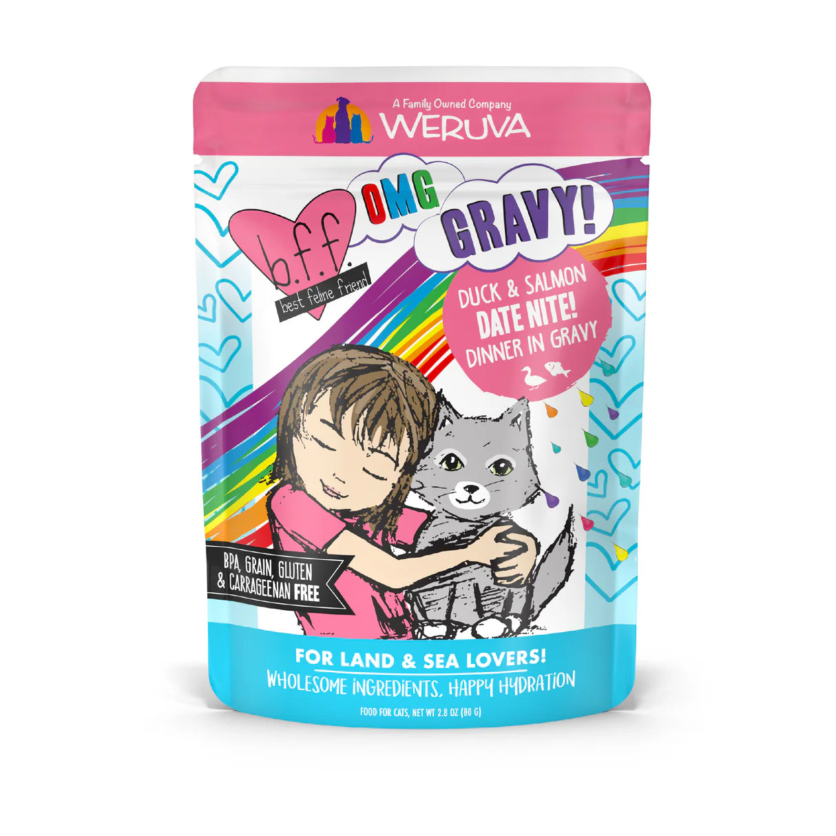 BFF Cat OMG Gravy Date Nite Duck & Salmon (2.8oz pouch)