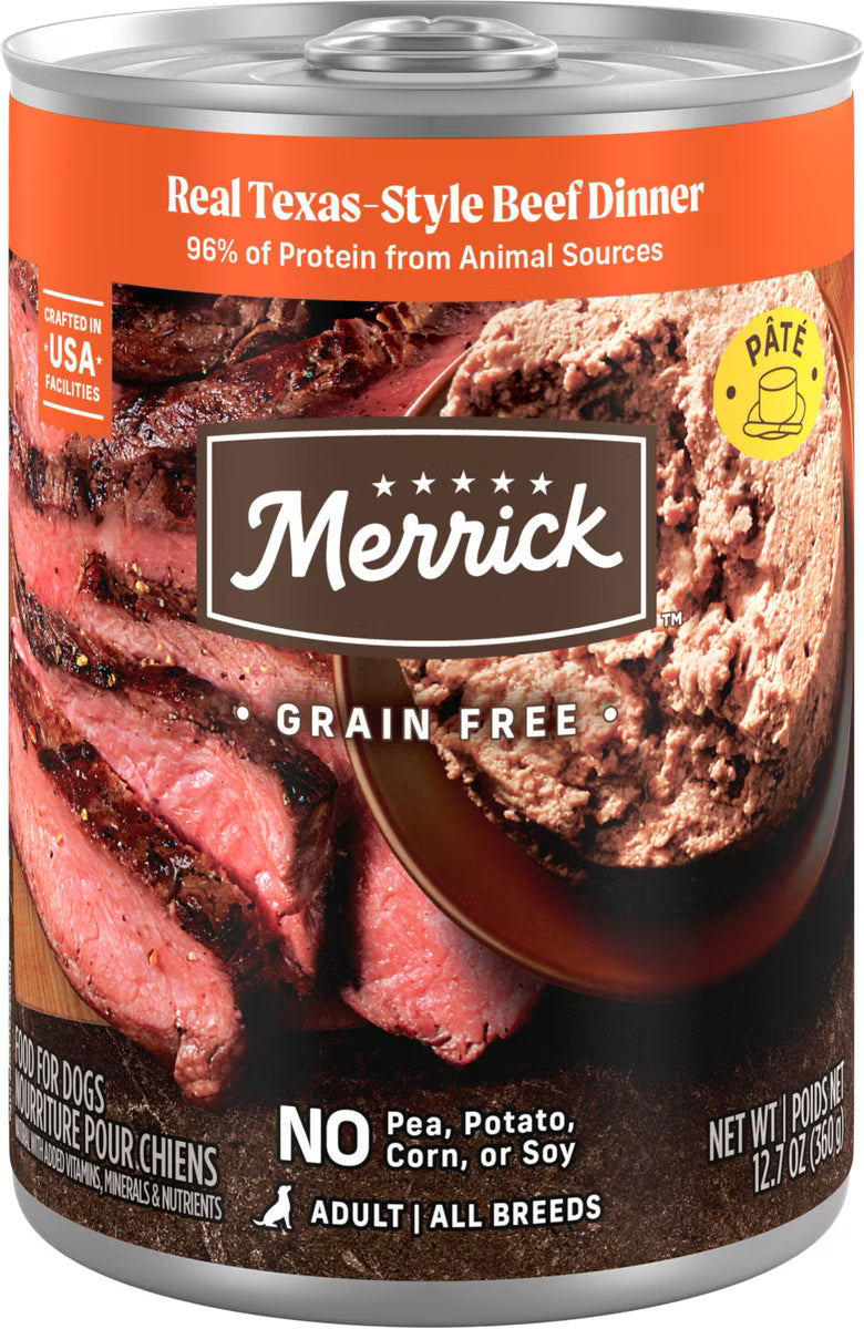 Merrick Grain Free Real Texas Beef Dinner Wet Dog Food (12.7oz)