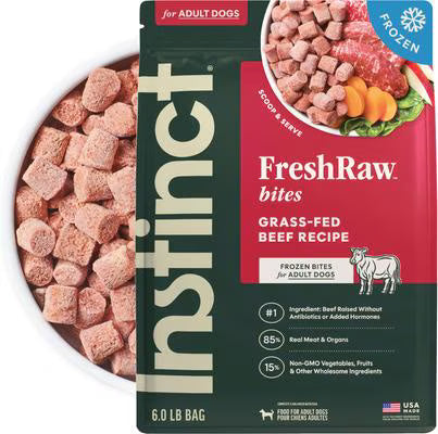 3 磅 Instinct 成年冷冻生食 85% 牛肉配方冷冻狗粮