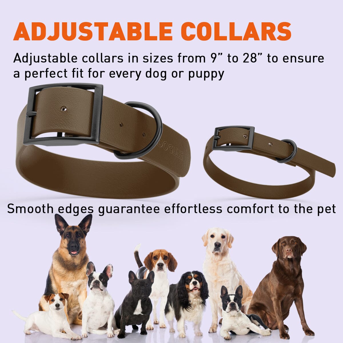 Biothane Waterproof Dog Collar - 1.5in Wide - Large (16 to 20 inches)