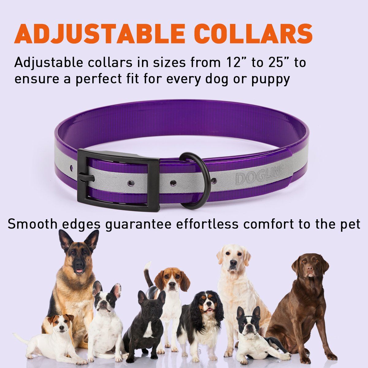 Biothane Translucent Reflective Dog Collar