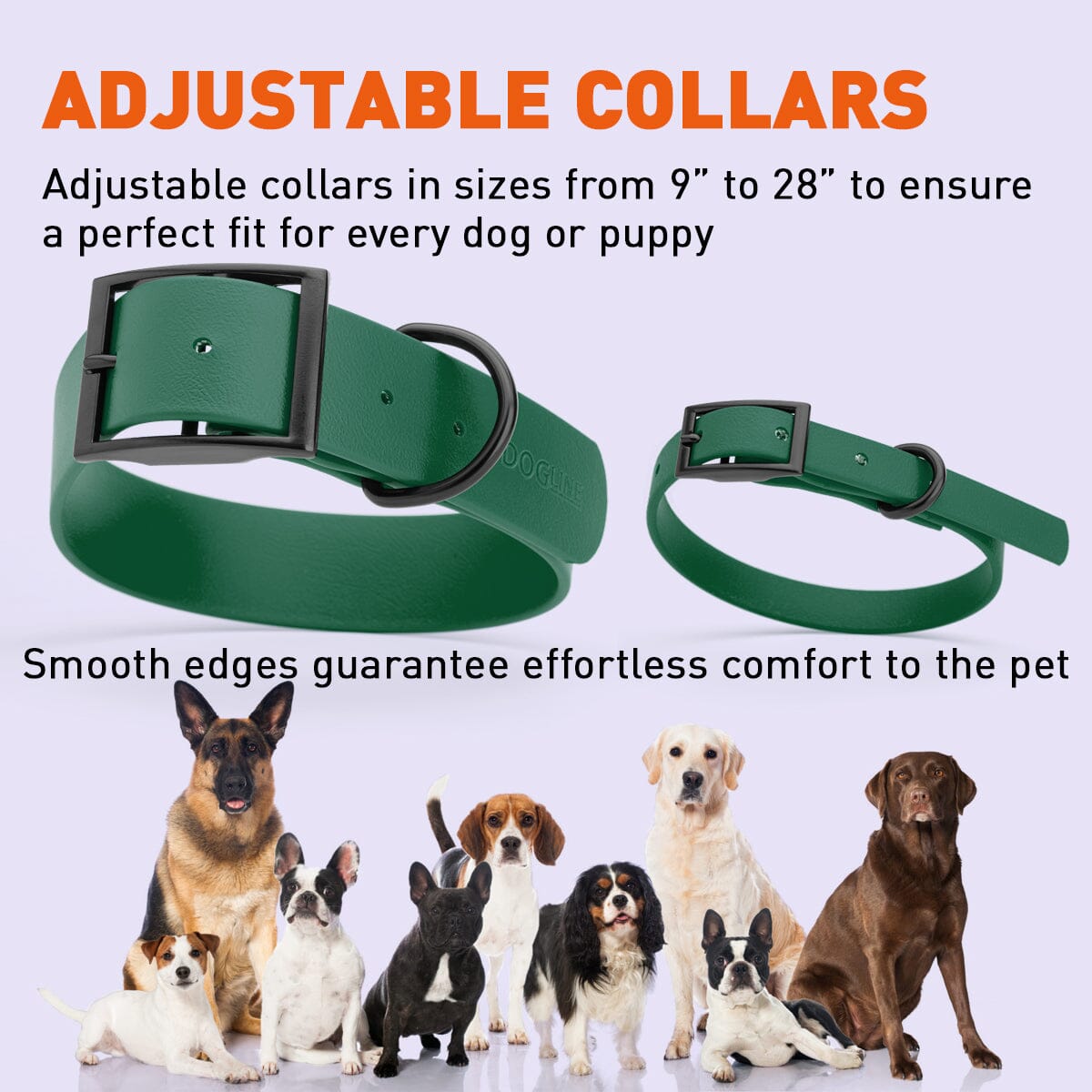 Biothane Waterproof Dog Collar - Medium (15 to 18 inches)