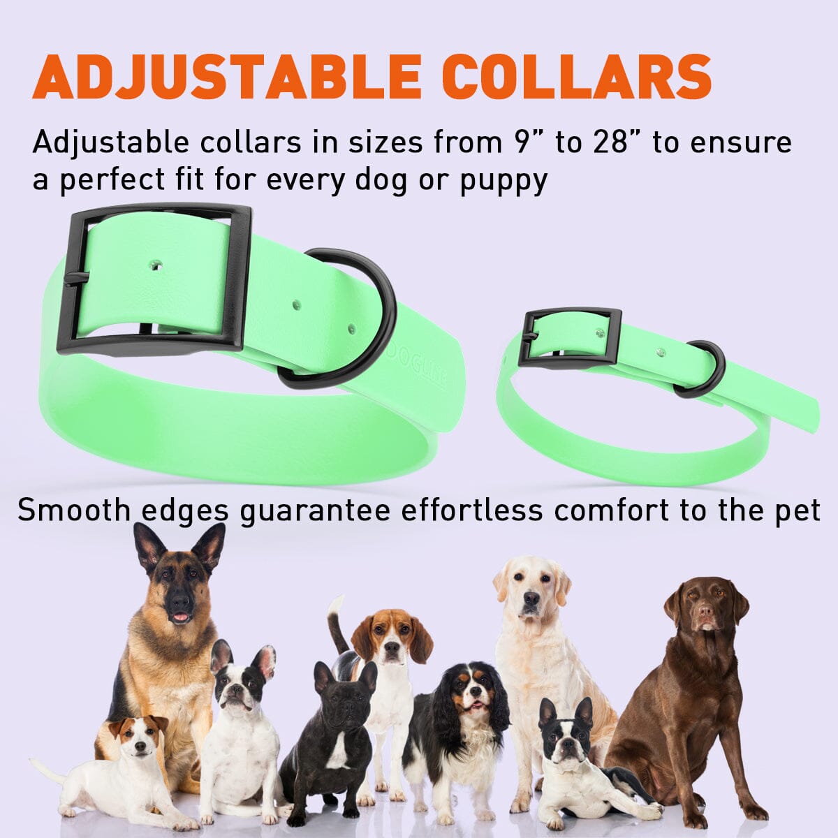 Biothane Waterproof Dog Collar - 1.5in Wide - X-Large (20 to 24 inches)