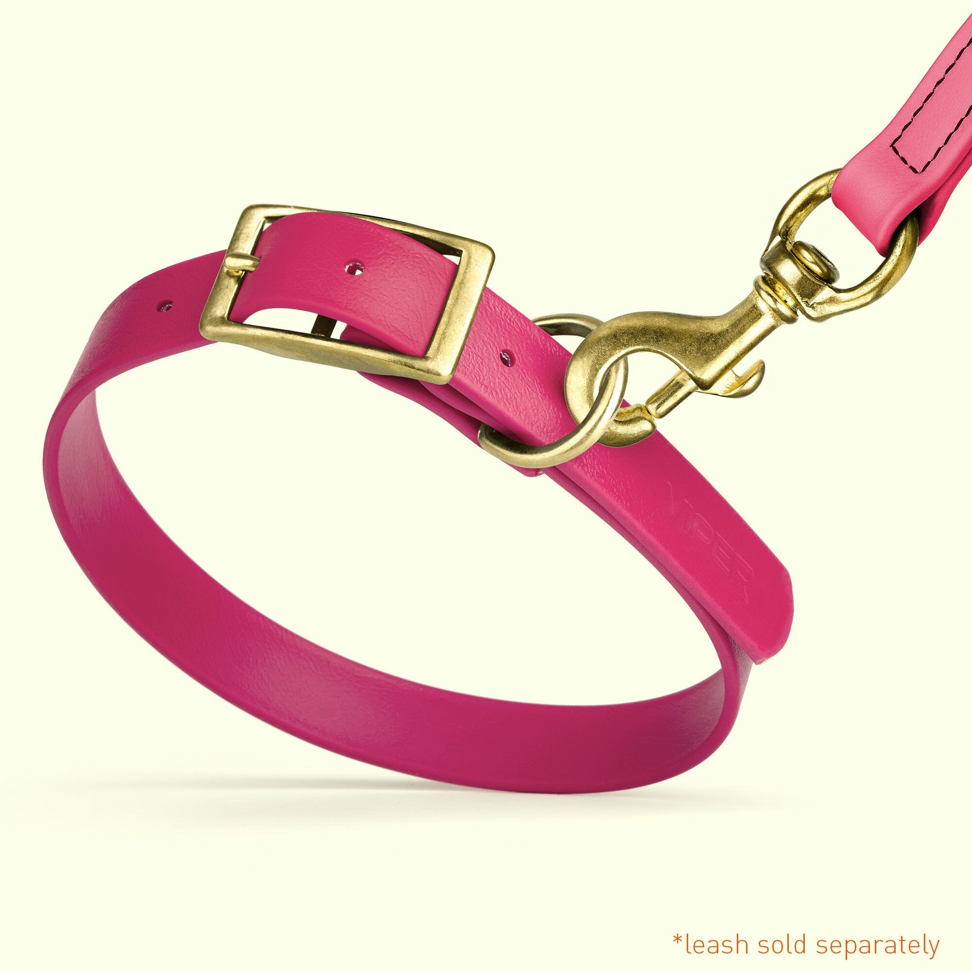 Viper Biothane Waterproof Dog Collar - Brass Hardware - Size XL (22" - 25")