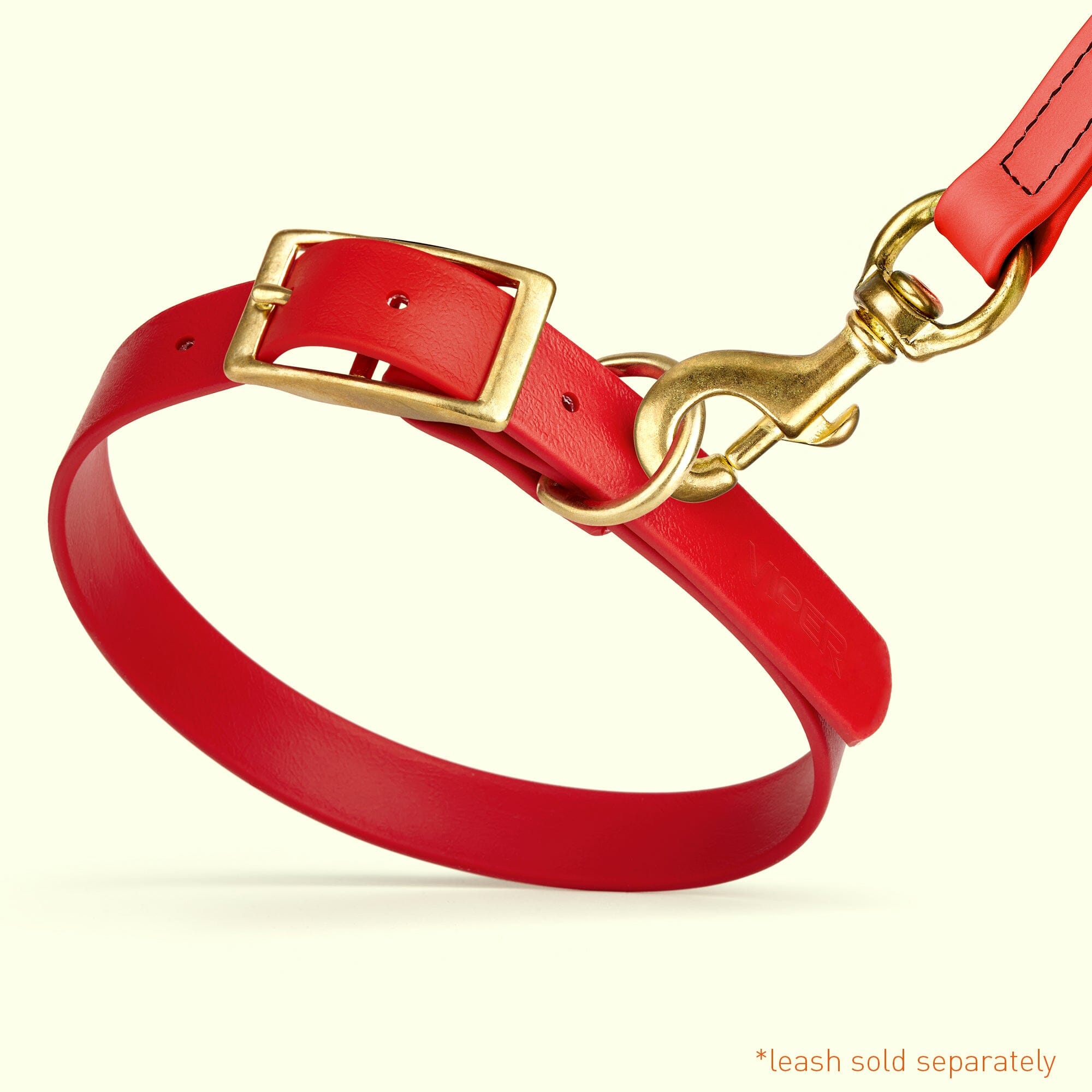 Viper Biothane Waterproof Dog Collar - Brass Hardware - Size L (18