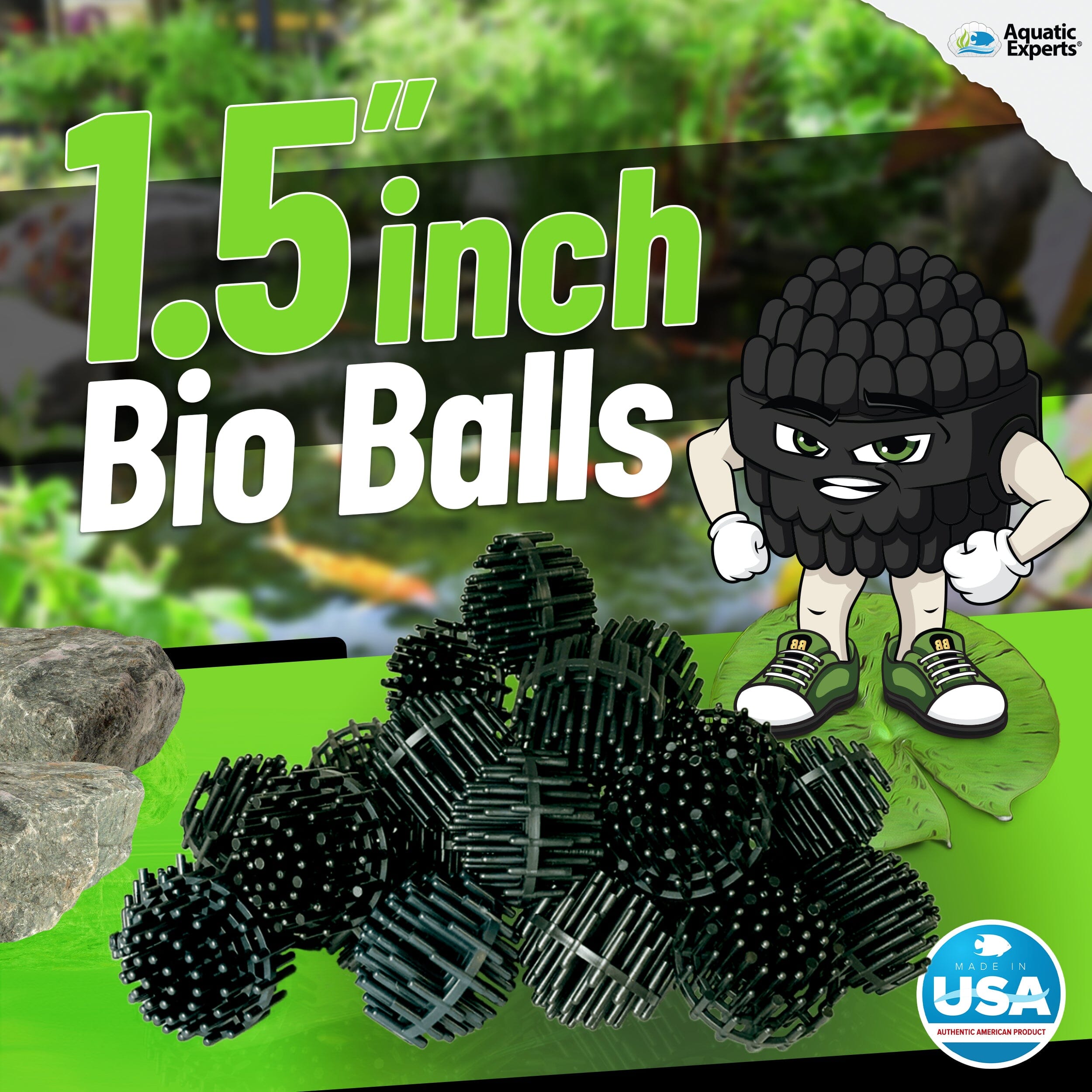 Clear & Healthy Pond Bundle - Carbon Filter, Bio Balls & Pad Kit | Aquatic Experts