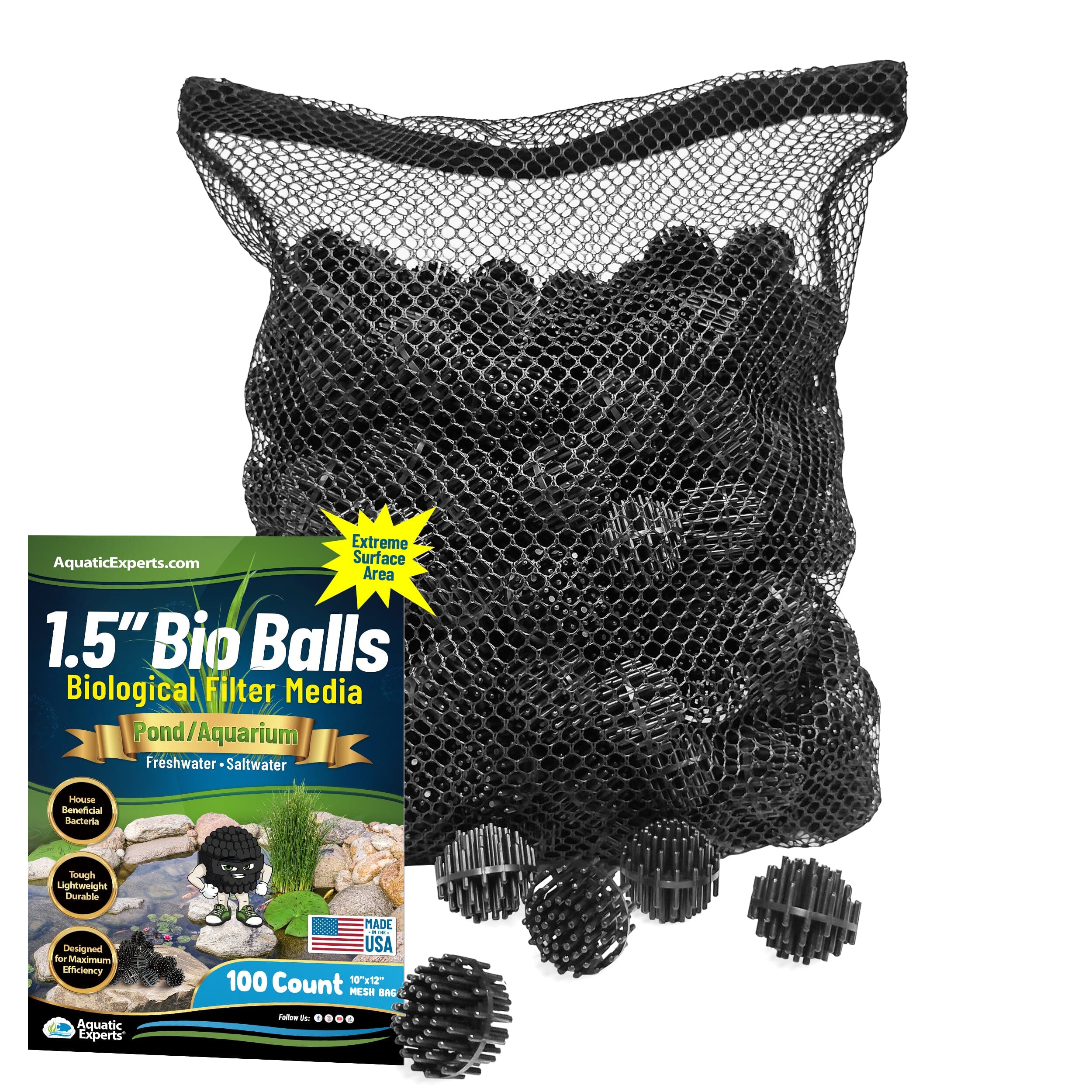 Bio Balls Filter Media - 1.5 Inch Large Bio Ball for Pond Filter - Perfect Bio Balls for Pond Filter Media – Made in The USA