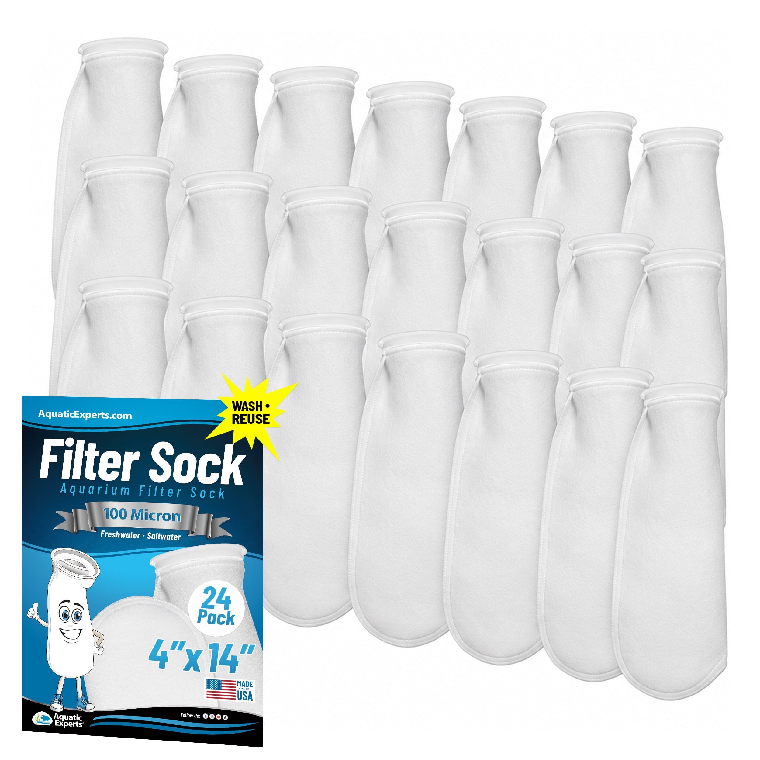 4" Ring Aquarium Filter Sock 100 Micron for Saltwater Aquariums | Aquatic Experts