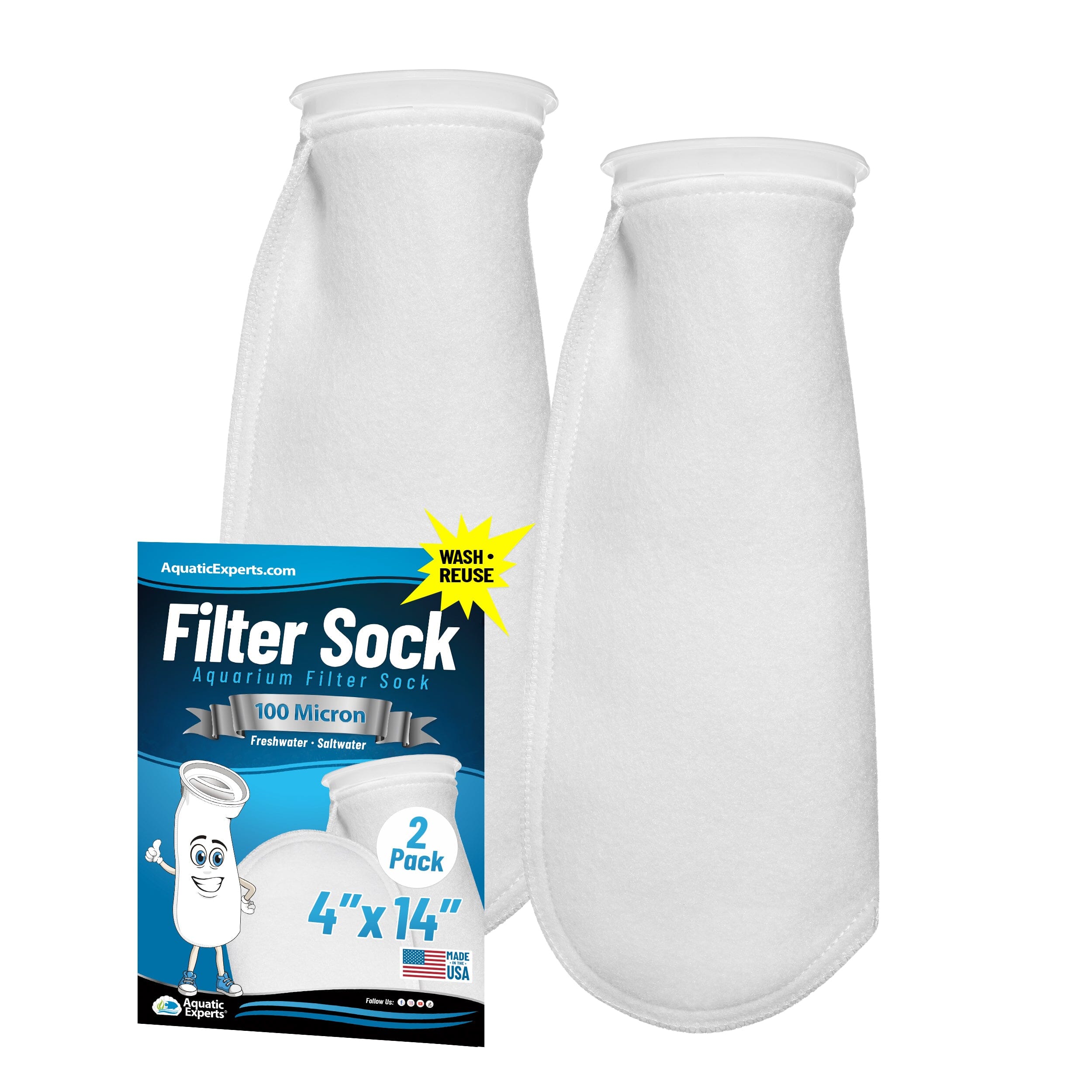 4" Ring Aquarium Filter Sock 100 Micron for Saltwater Aquariums | Aquatic Experts