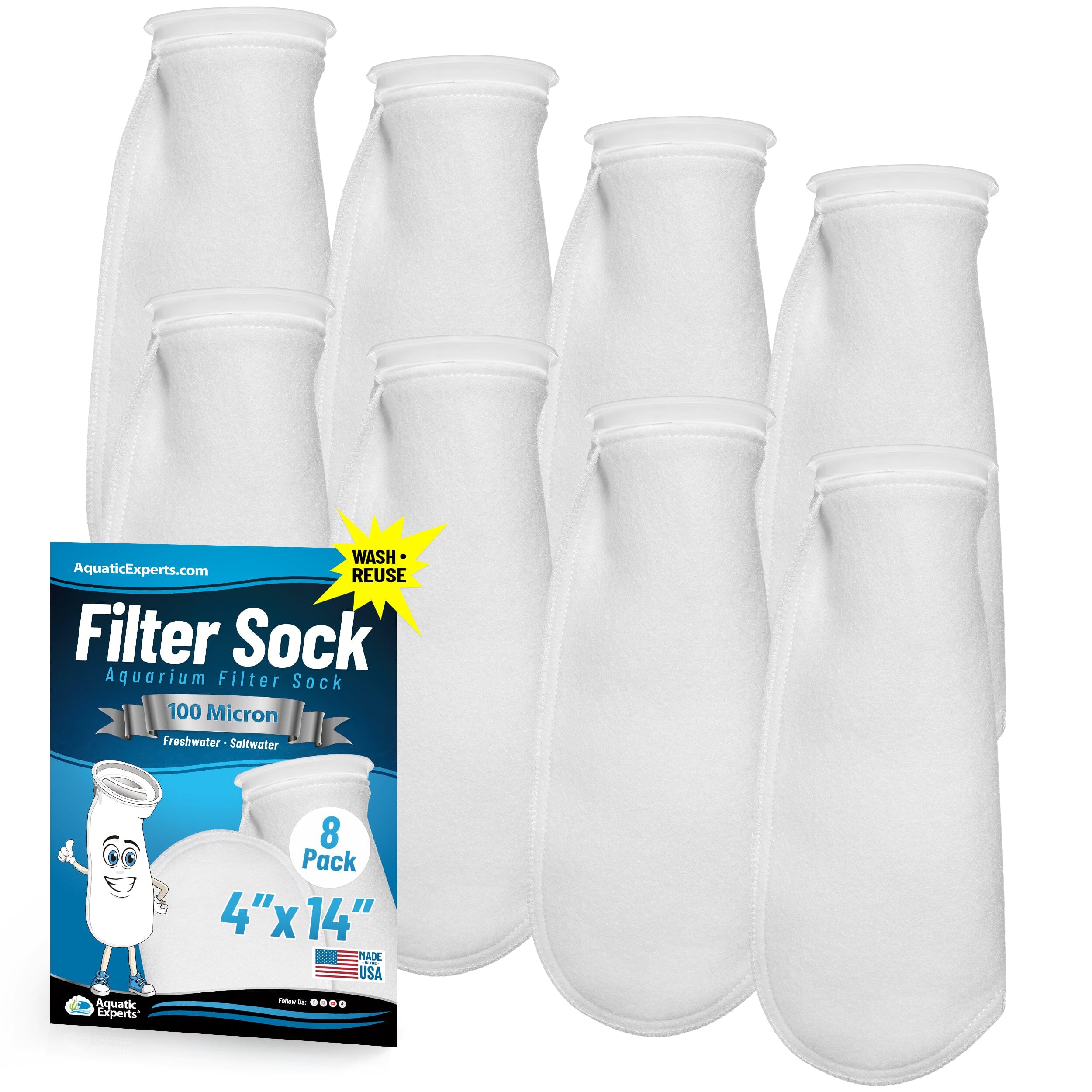 4" Ring Aquarium Filter Sock 100 Micron for Saltwater Aquariums | Aquatic Experts