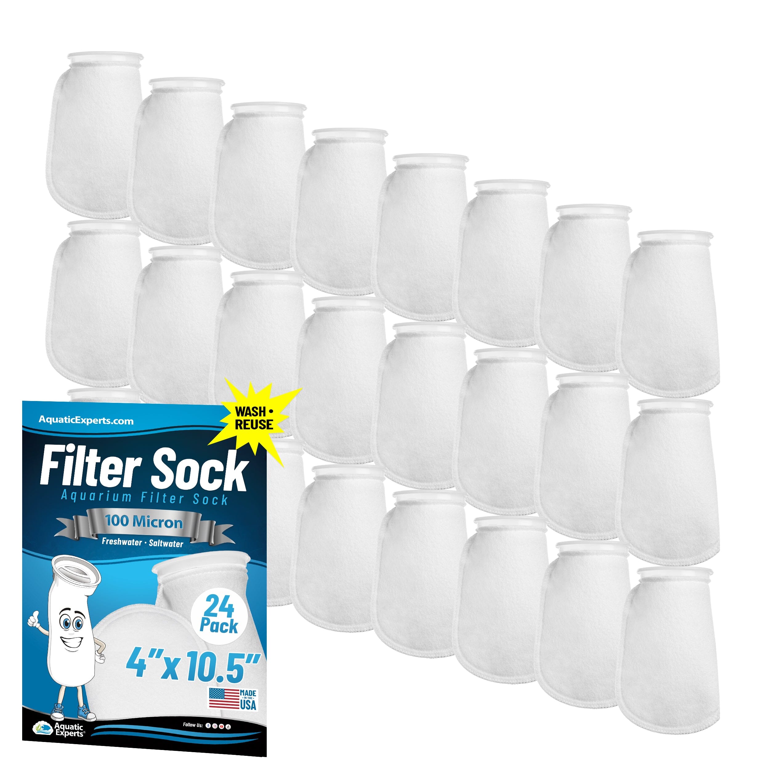 4" Ring Aquarium Filter Sock 100 Micron for Saltwater Aquariums | Aquatic Experts