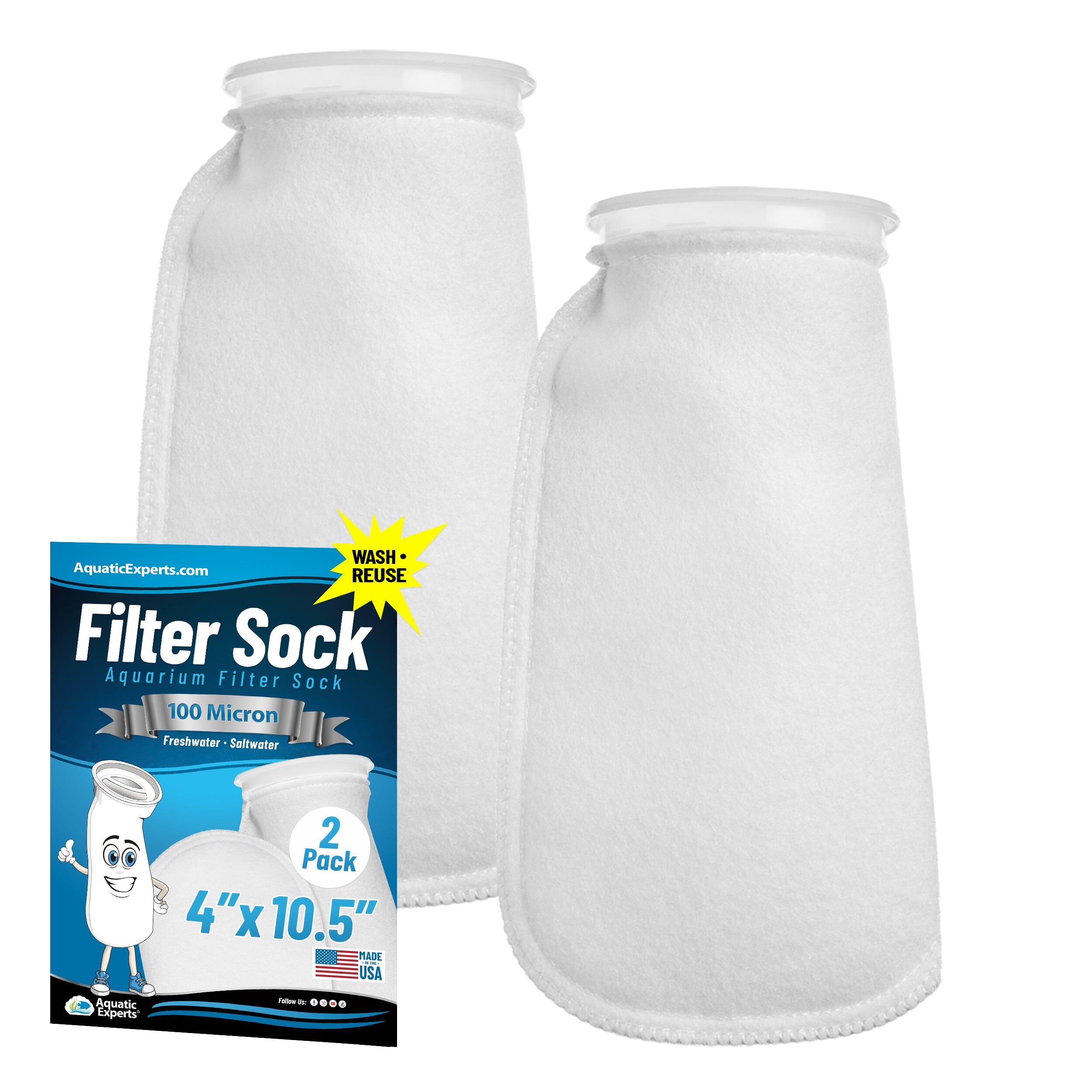 4" Ring Aquarium Filter Sock 100 Micron for Saltwater Aquariums | Aquatic Experts