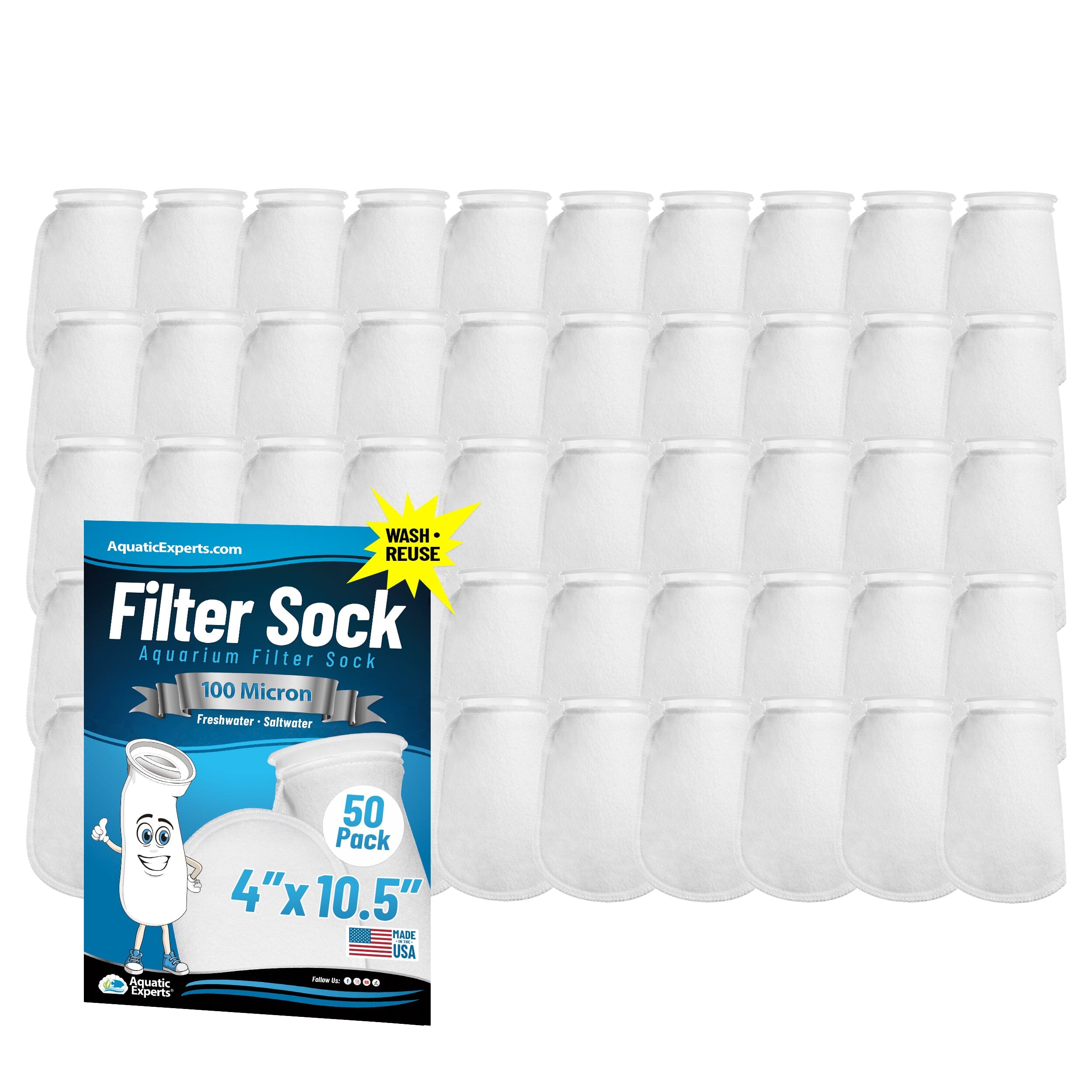 4" Ring Aquarium Filter Sock 100 Micron for Saltwater Aquariums | Aquatic Experts