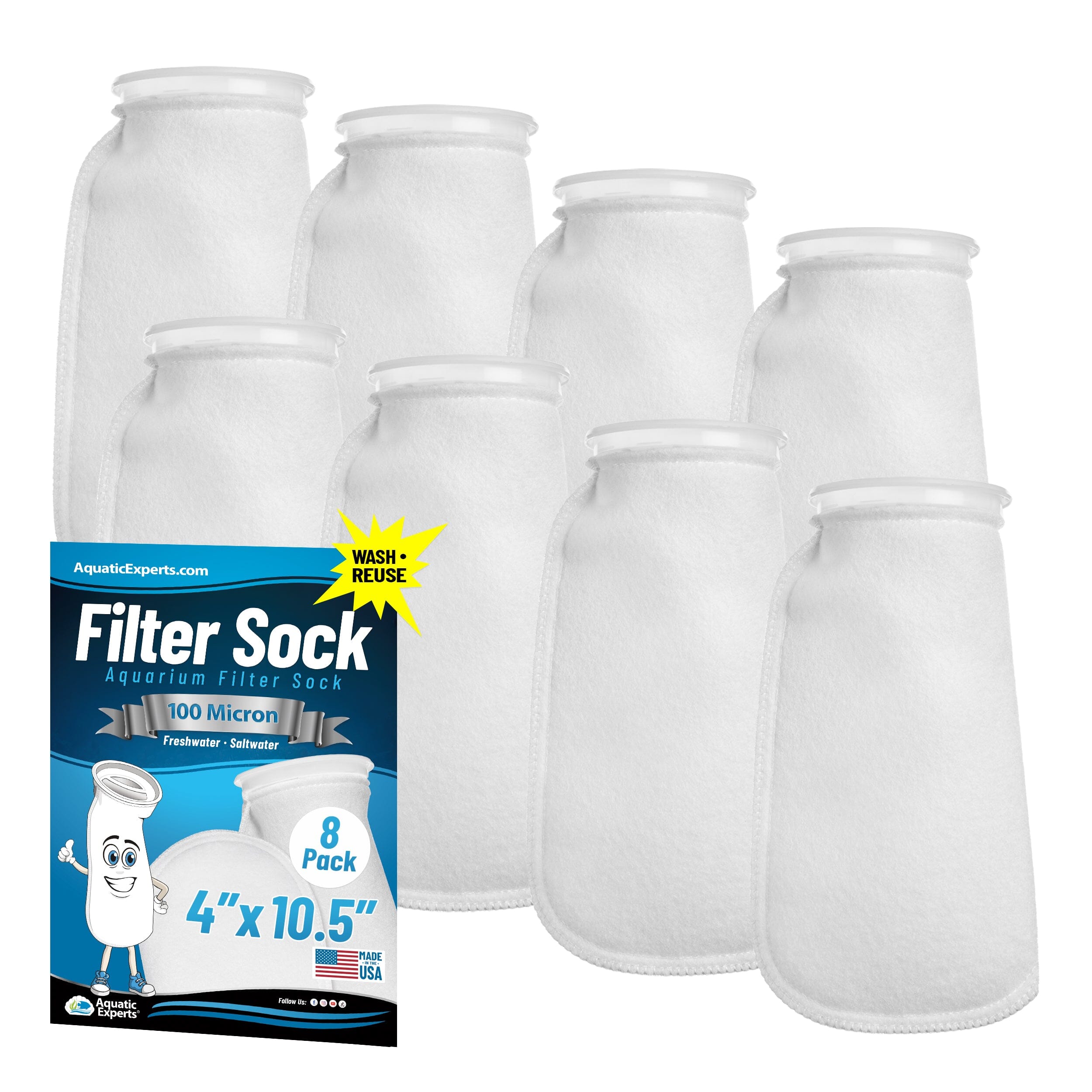 4" Ring Aquarium Filter Sock 100 Micron for Saltwater Aquariums | Aquatic Experts