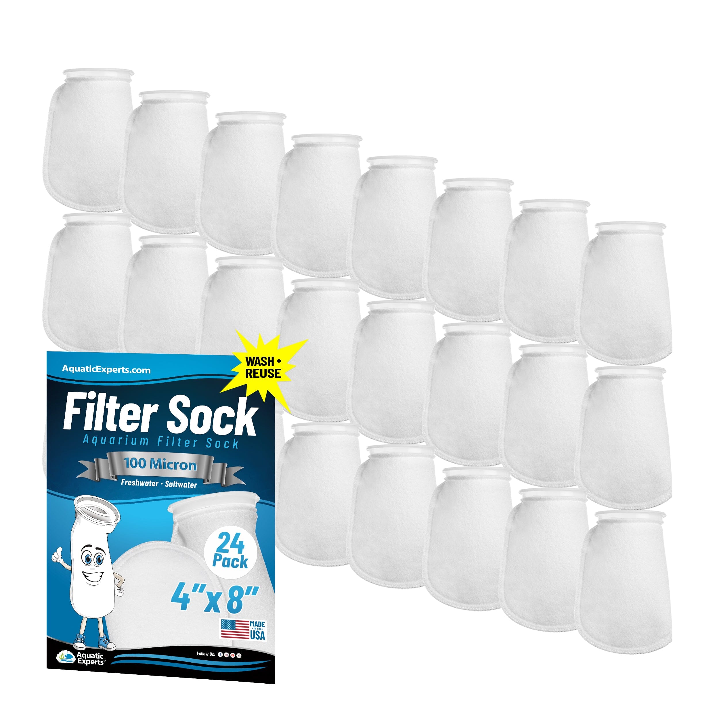 4" Ring Aquarium Filter Sock 100 Micron for Saltwater Aquariums | Aquatic Experts