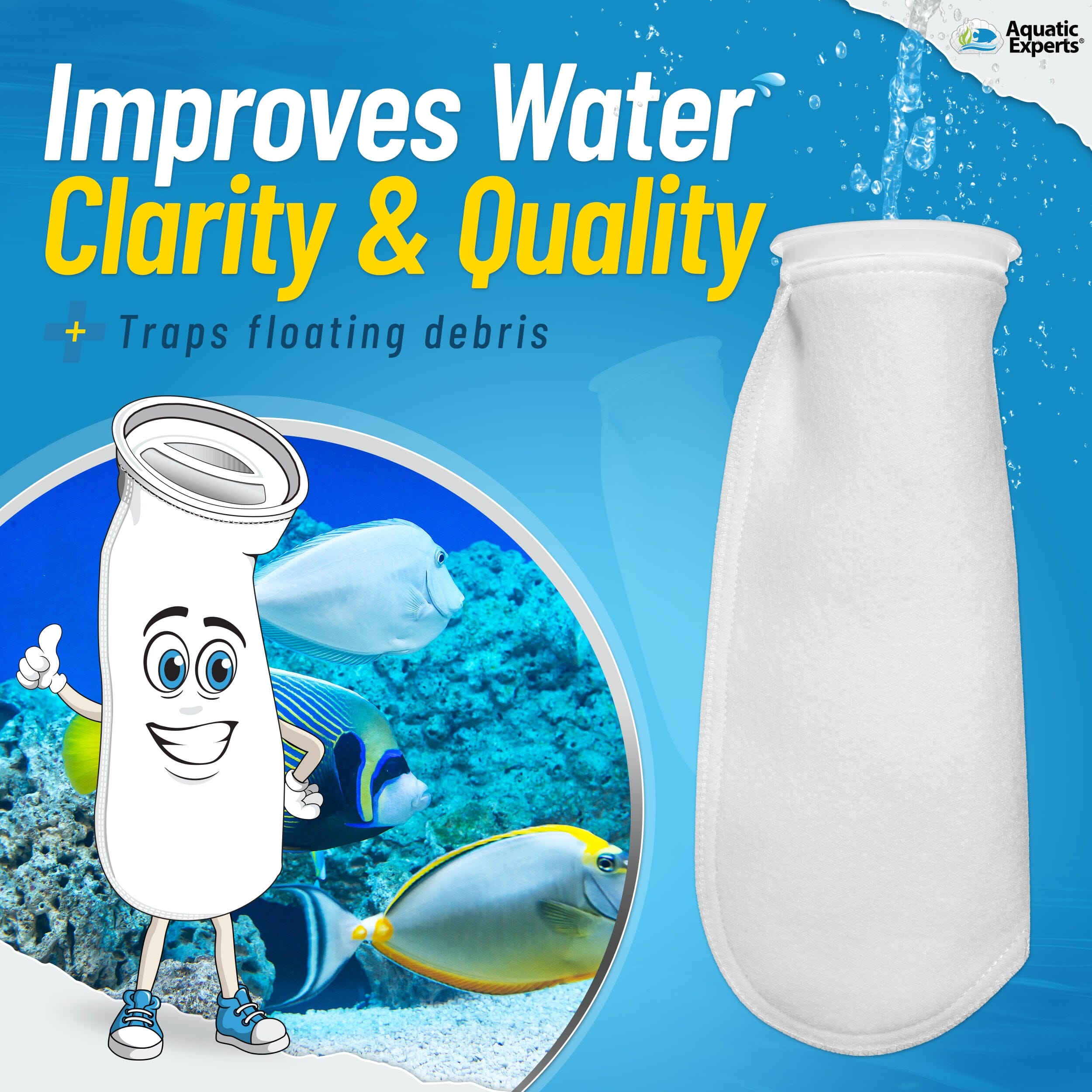 4" Ring Aquarium Filter Sock 200 Micron for Saltwater Aquariums | Aquatic Experts