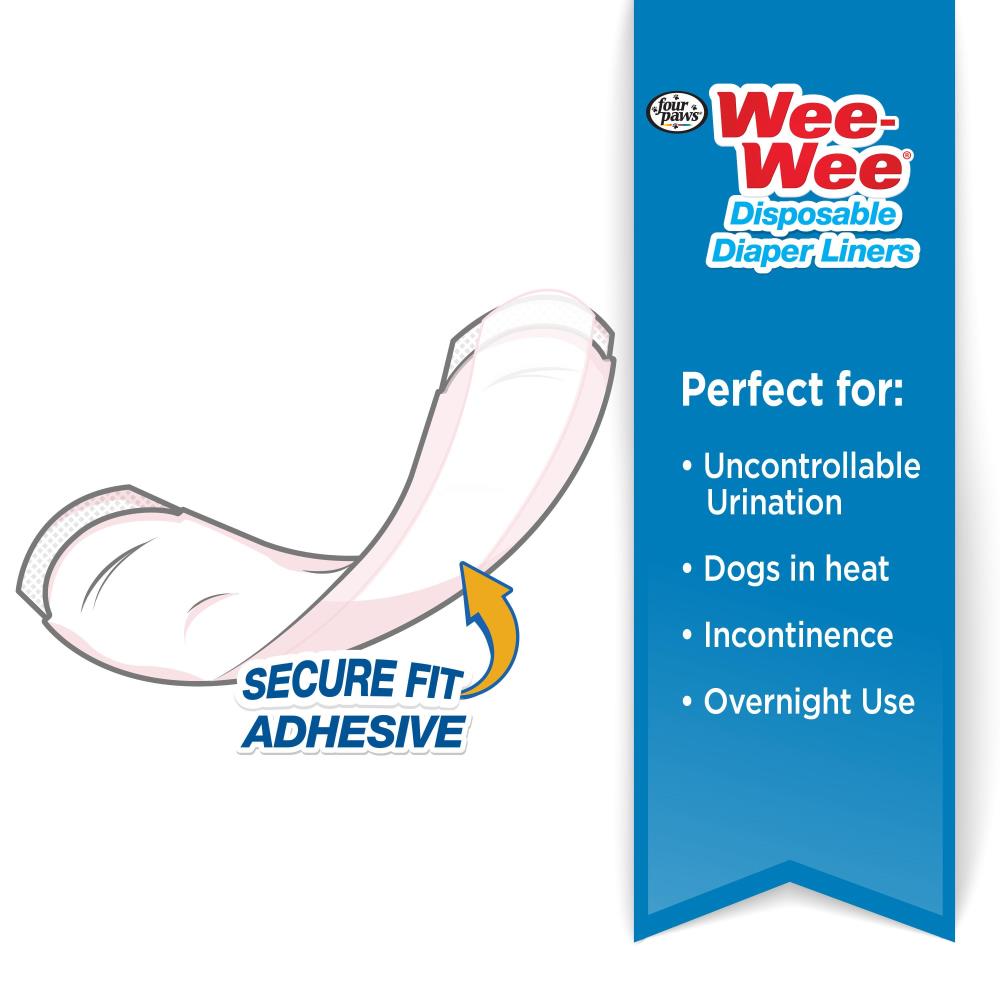 10PK Four Paws Wee-Wee® Super Absorbent Disposable Dog Diaper Liners