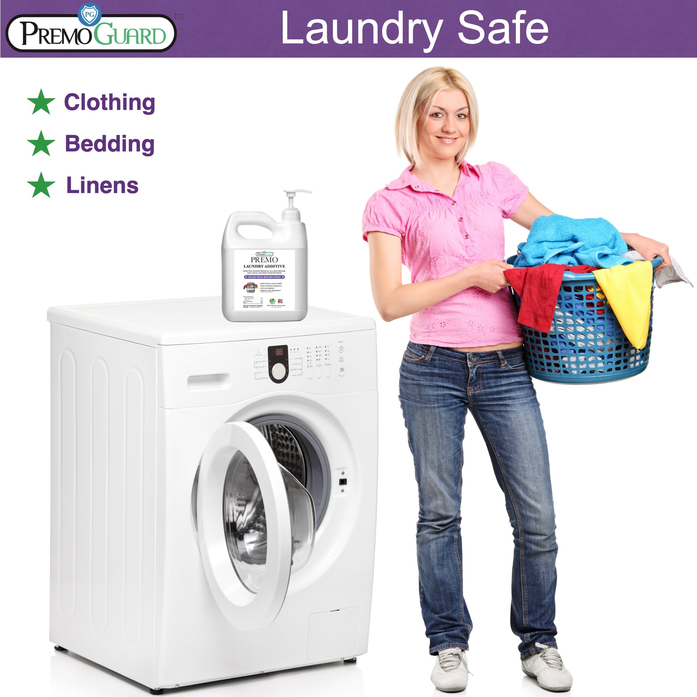 Bed Bug & Mite Laundry Additive | Non-Toxic Treatment | Premo Guard