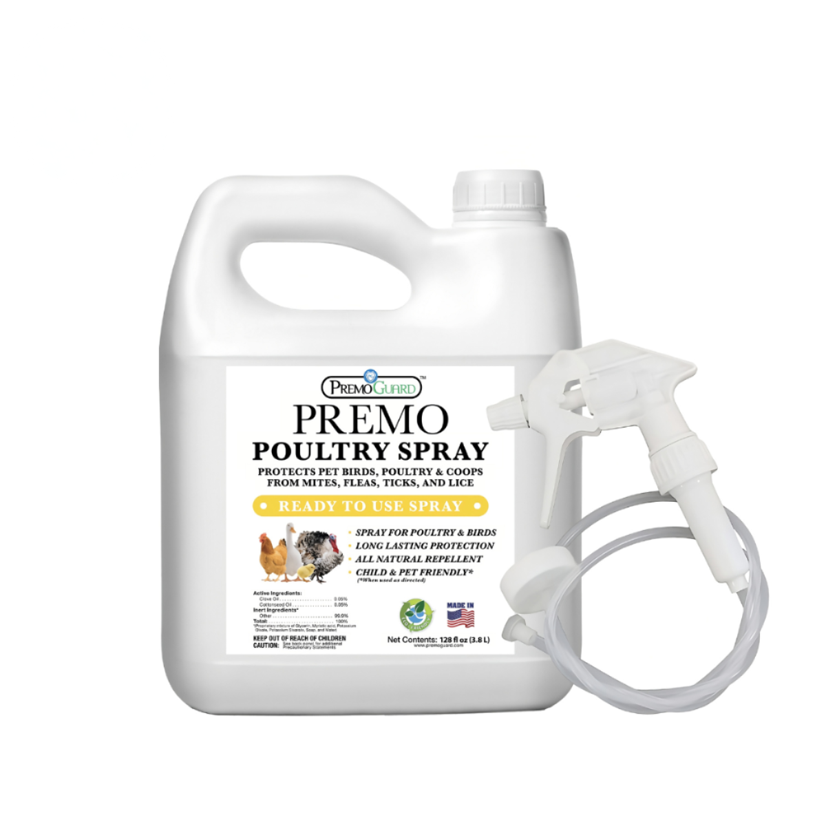 Poultry Spray for Mites | Plant Based Natural Non-Toxic | Premo Guard (C)