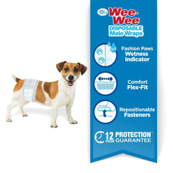 Vendas desechables para perros machos Wee-Wee® de cuatro patas pequeñas/extragrandes de 12 ct