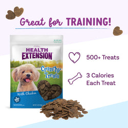 Health Extension Crunchy Heart Shaped Chicken Dog Treats (12oz)