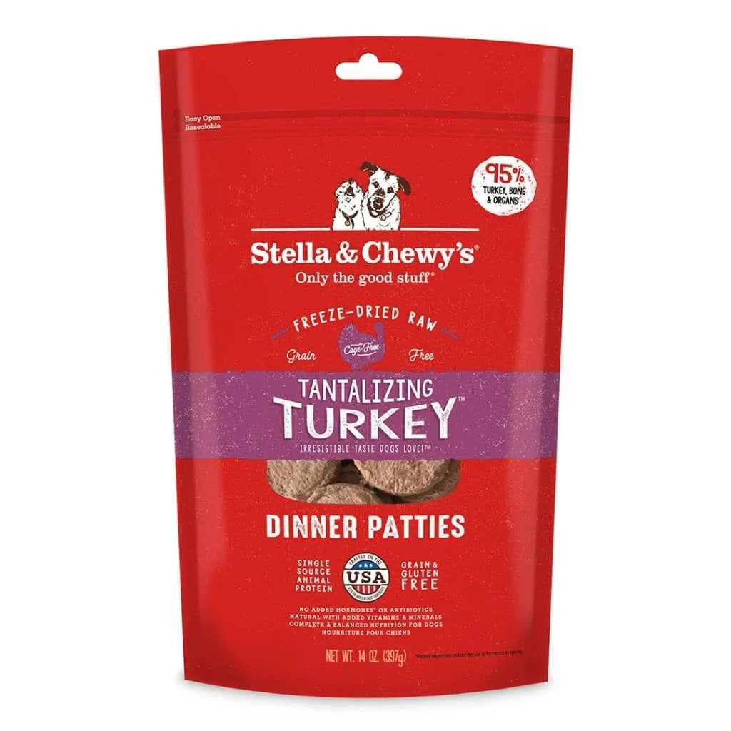 Comida para perros de pavo liofilizada Stella & Chewy's de 14 oz