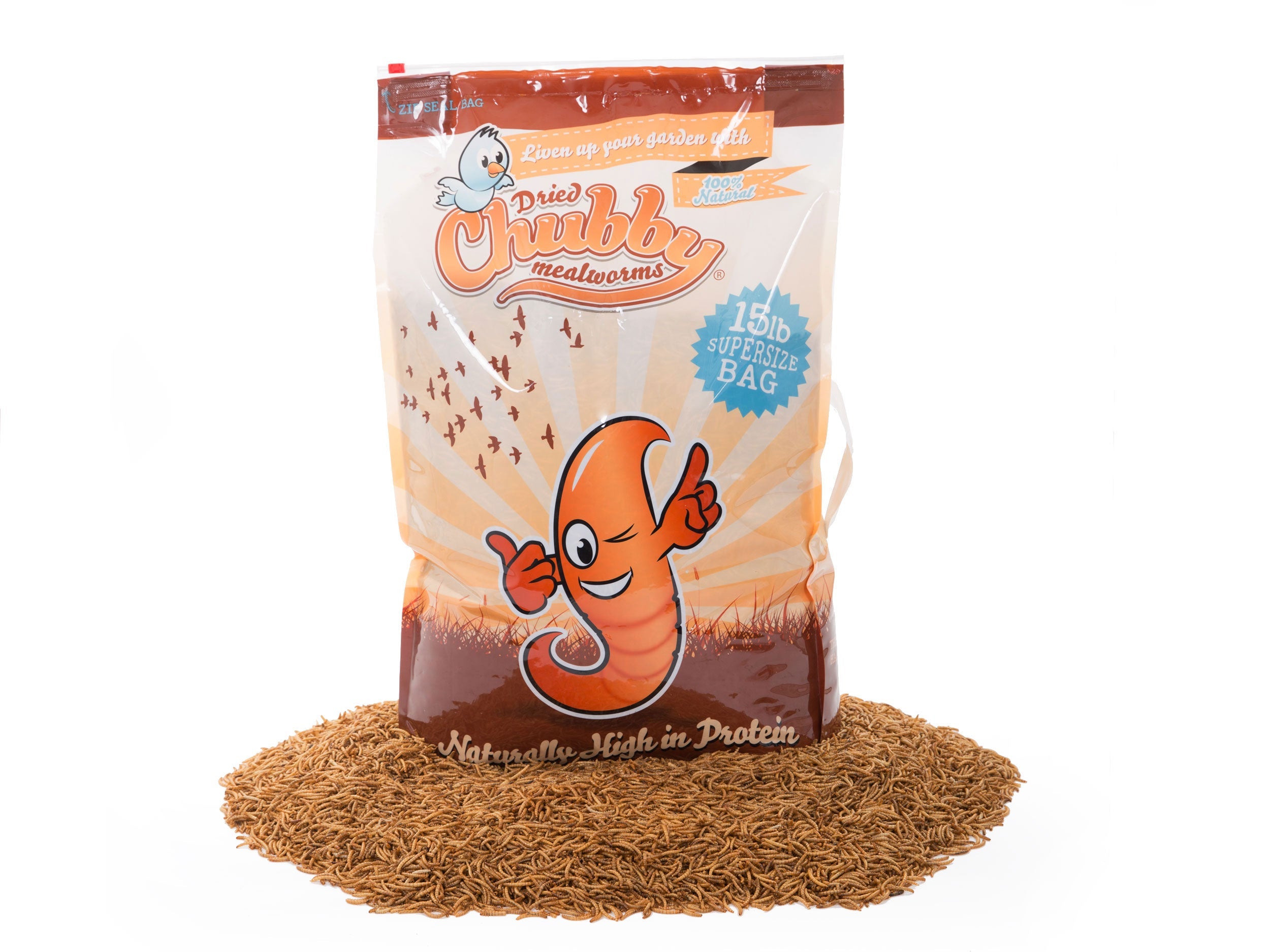 15Lbs Chubby Dried Mealworms