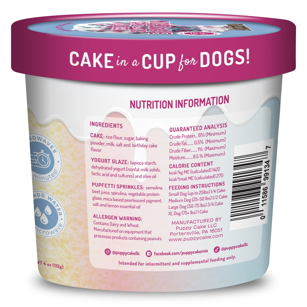 Puppy Cake Cuppy Cake Birthday Cake Flavor with Pupfetti Sprinkles (4oz)