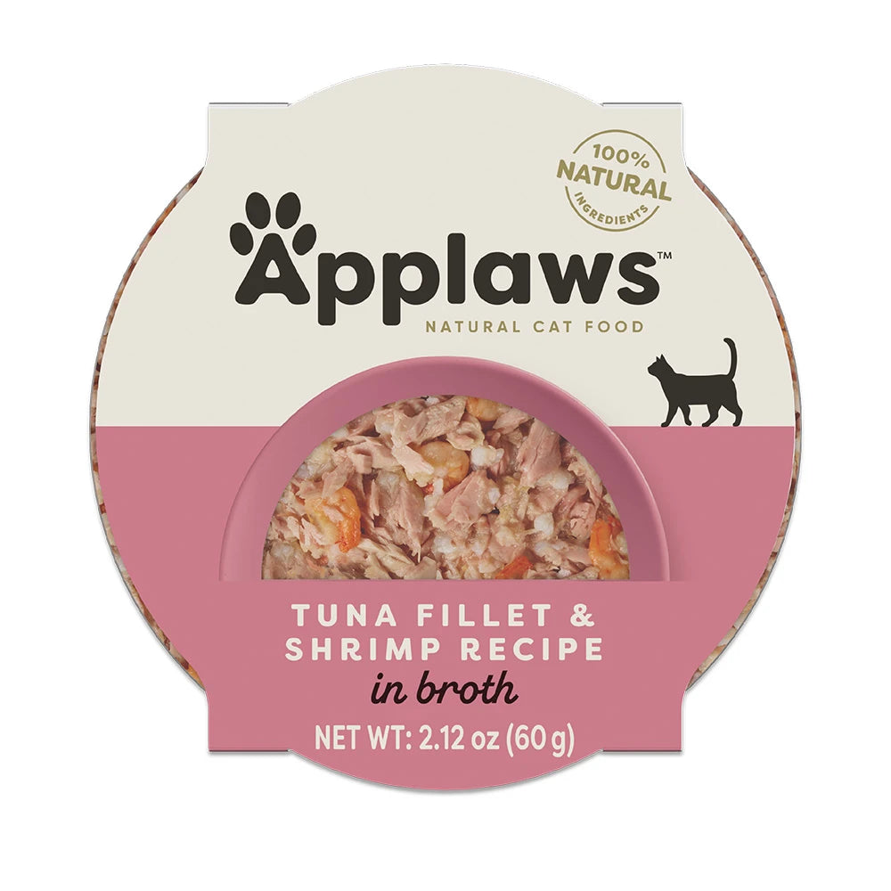 Applaws Cat Tuna Fillet With Shrimp In Broth Peel Top Dish (2.12oz)