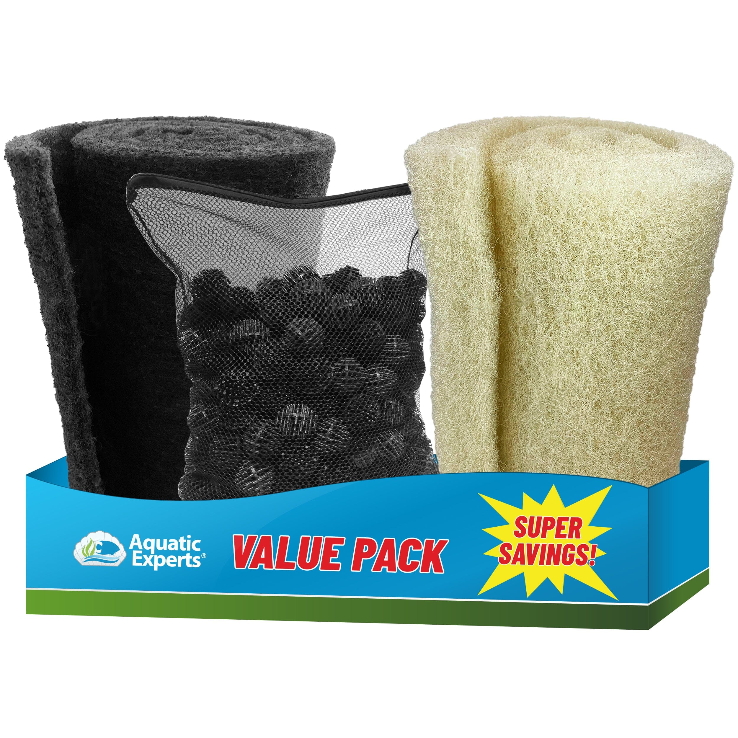 Clear & Healthy Pond Bundle - Carbon Filter, Bio Balls & Pad Kit | Aquatic Experts
