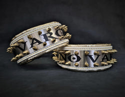 The "Metal" collar White & Gold- personalized!