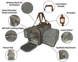 Mr. Peanut's Gold Series Standard Size Airline Compliant Double Expandable Pet Carrier