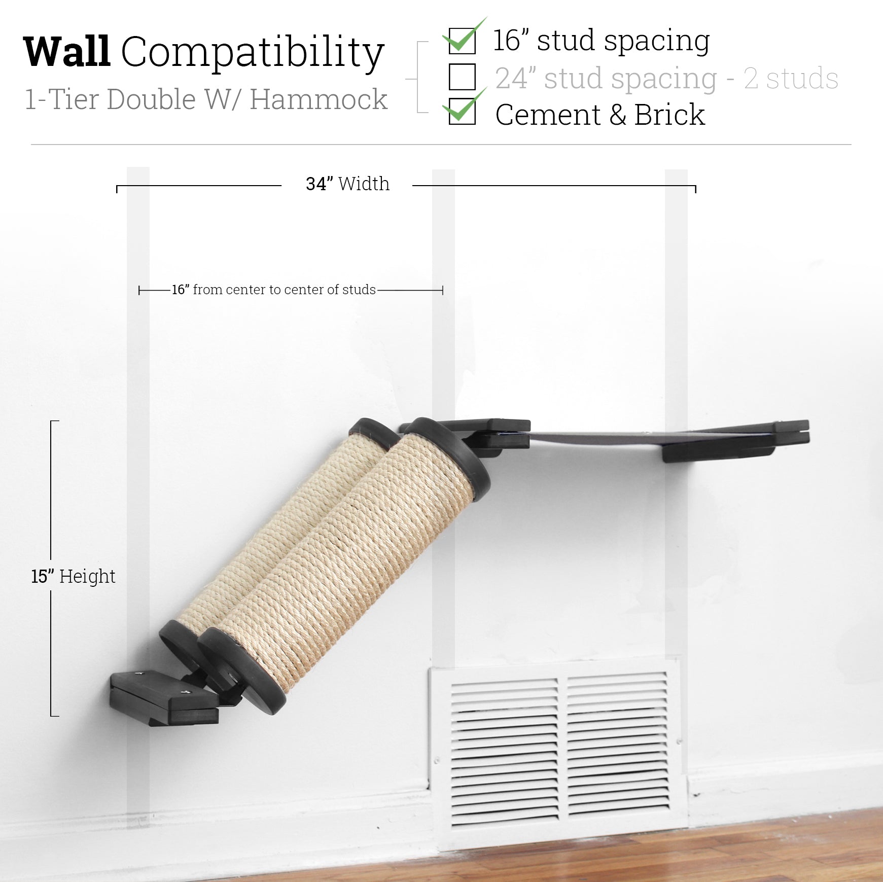 Slanted Cat Scratcher for Wall